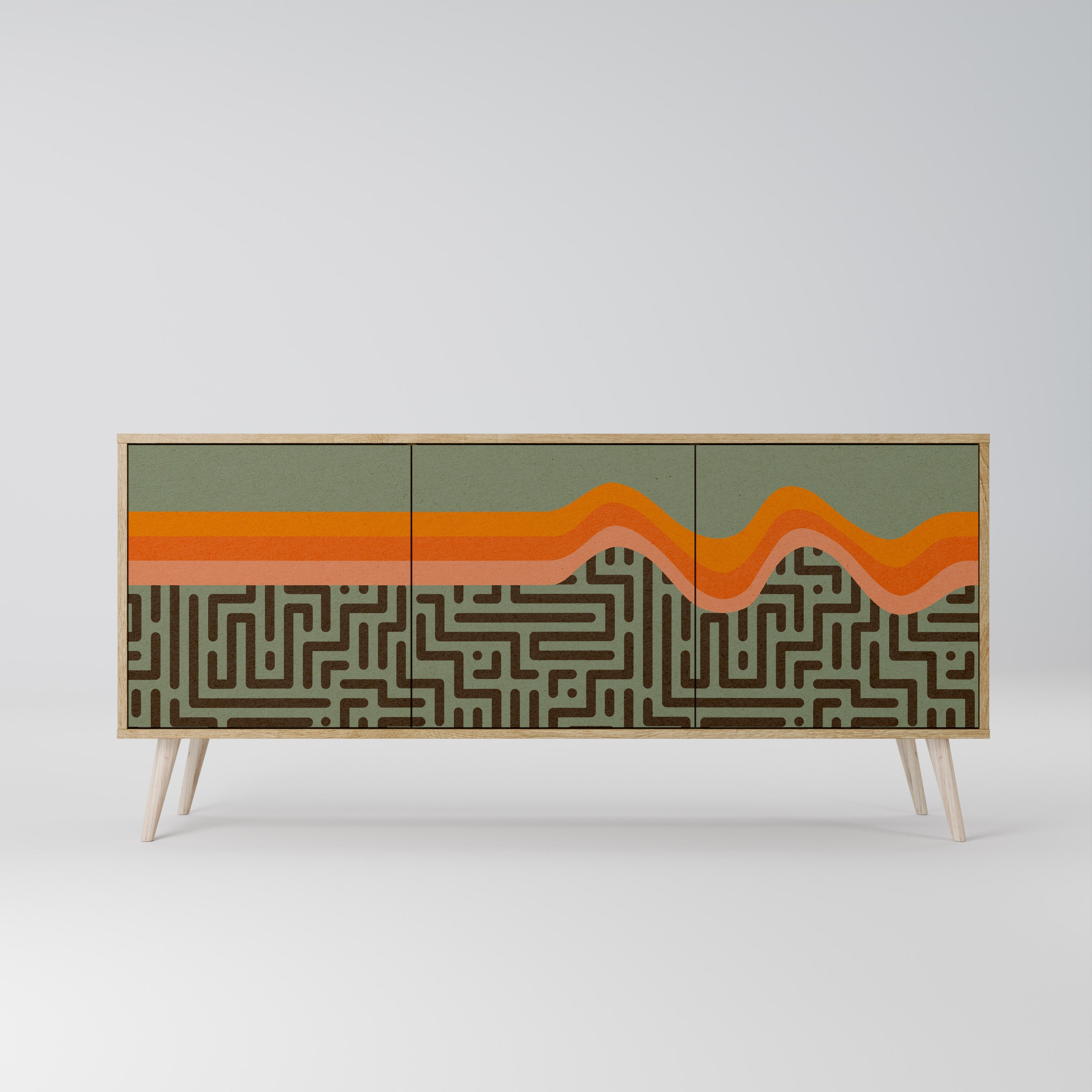 SIMPLE SOLUTIONS Aparador de 3 Portas em Efeito Carvalho