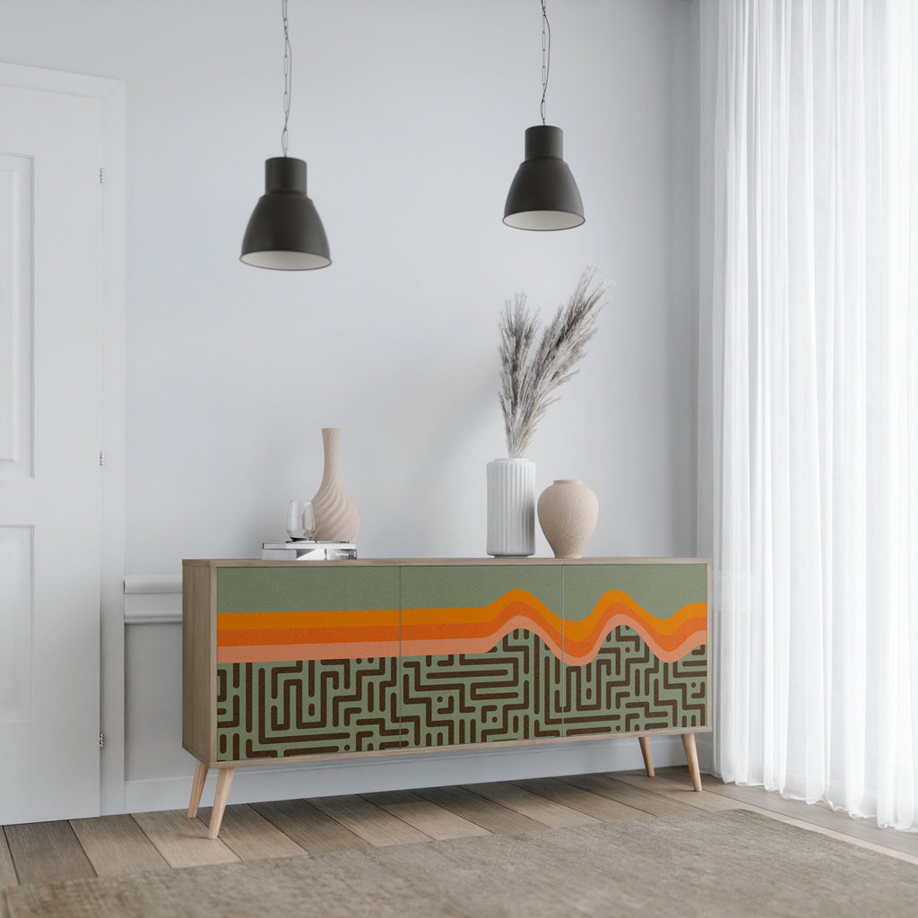 SIMPLE SOLUTIONS Aparador de 3 Portas em Efeito Carvalho