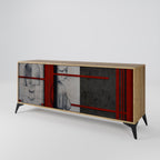 GRAY FIGURES Aparador de 3 Portas em Efeito Carvalho