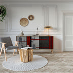 GRAY FIGURES Aparador de 3 Portas em Efeito Carvalho