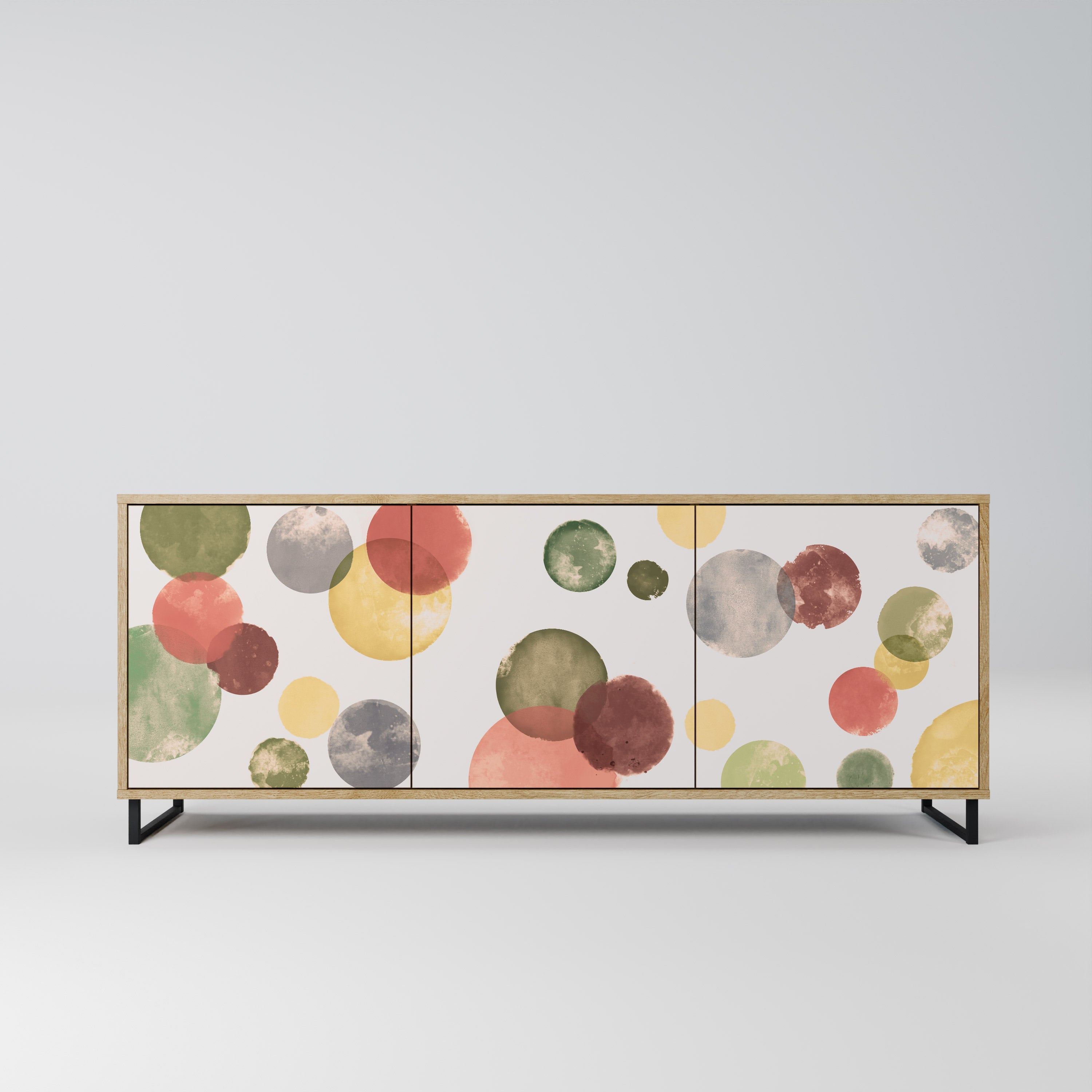 FLEETING HAPPINESS Aparador de 3 Portas em Efeito Carvalho