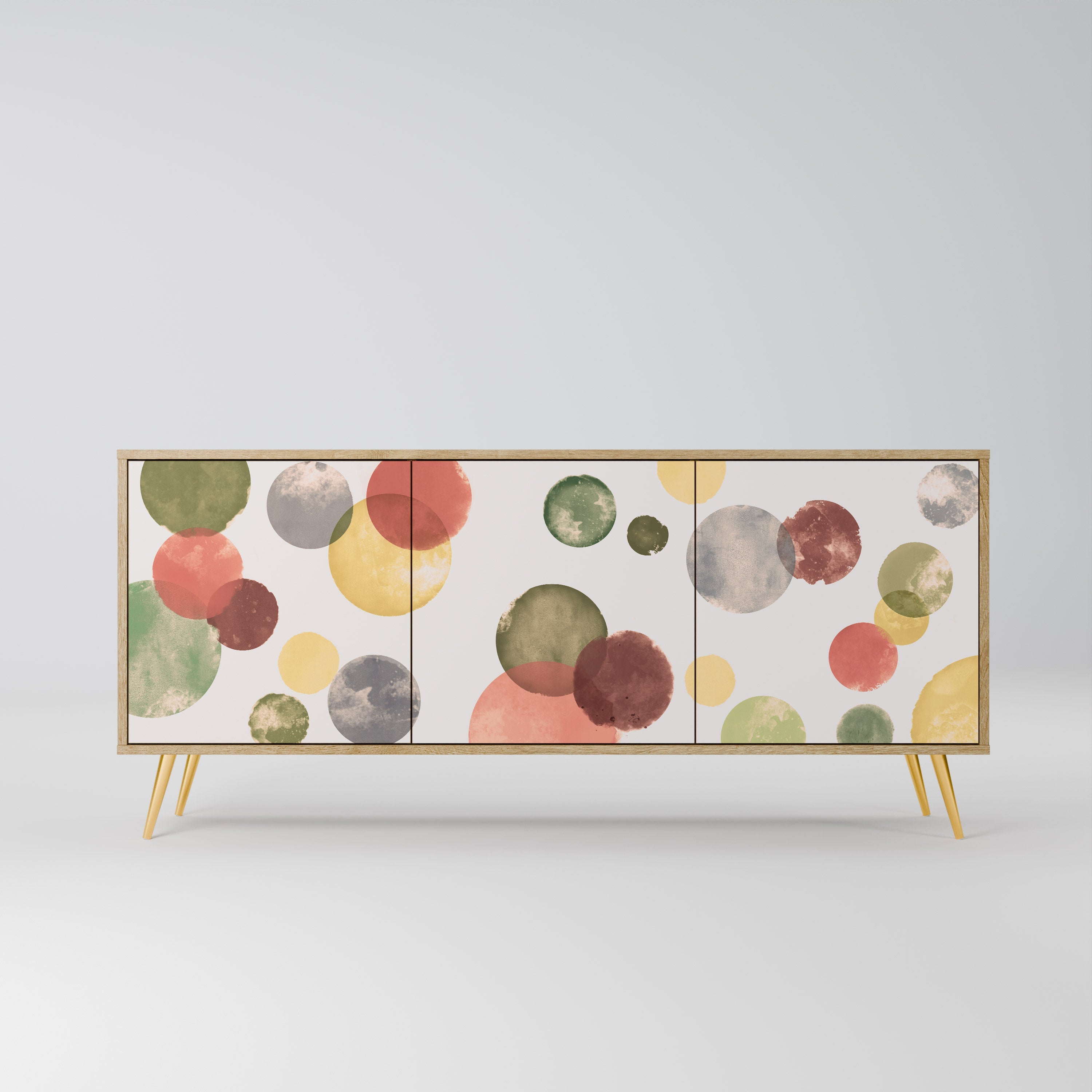 FLEETING HAPPINESS Aparador de 3 Portas em Efeito Carvalho