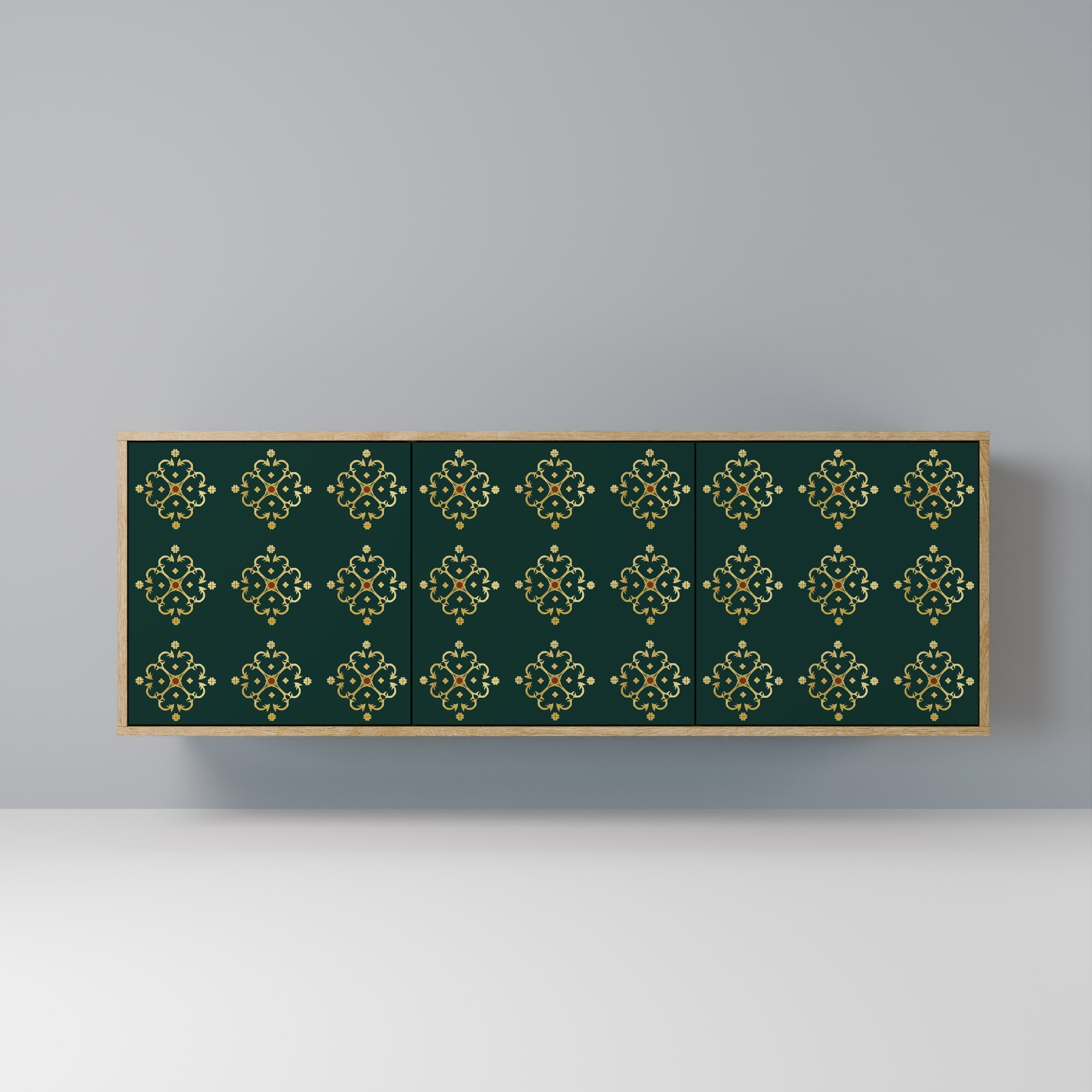 ROYAL MEDALLION Aparador de 3 Portas em Efeito Carvalho