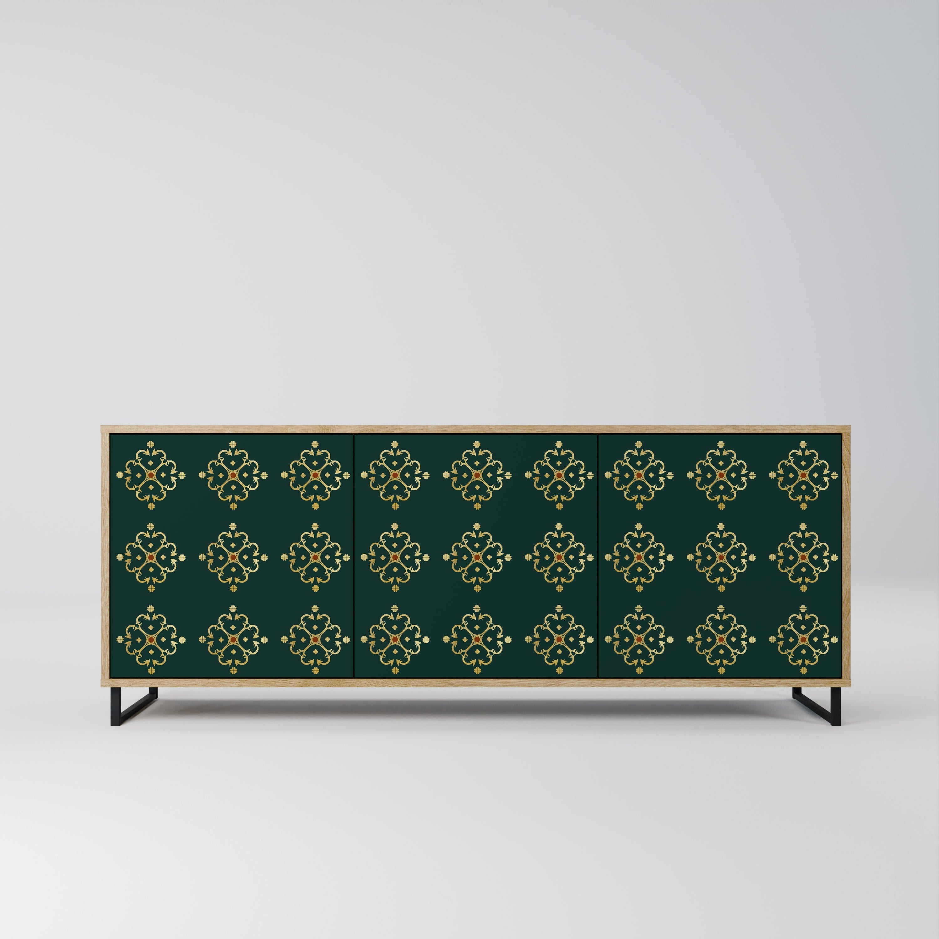 ROYAL MEDALLION Aparador de 3 Portas em Efeito Carvalho