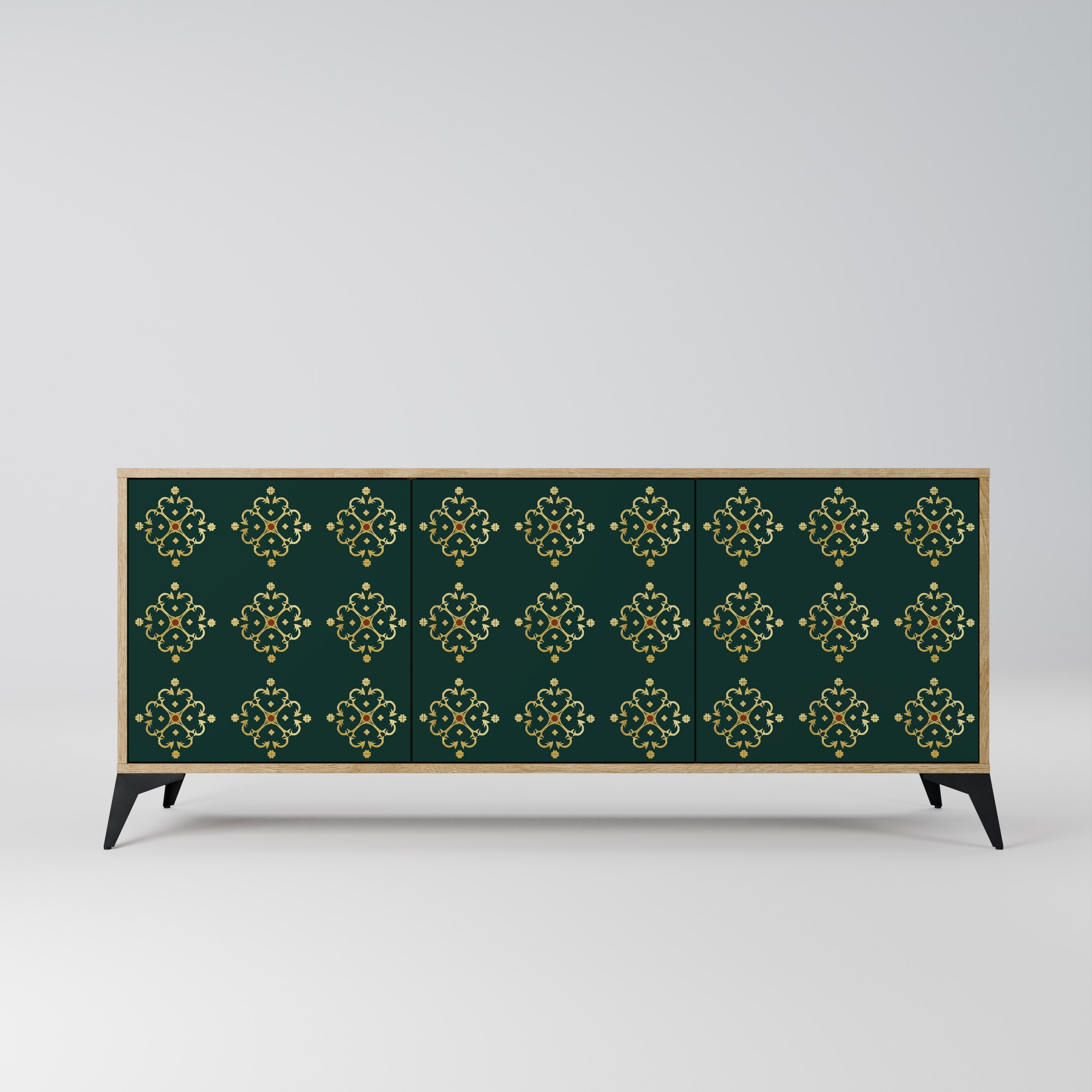 ROYAL MEDALLION Aparador de 3 Portas em Efeito Carvalho