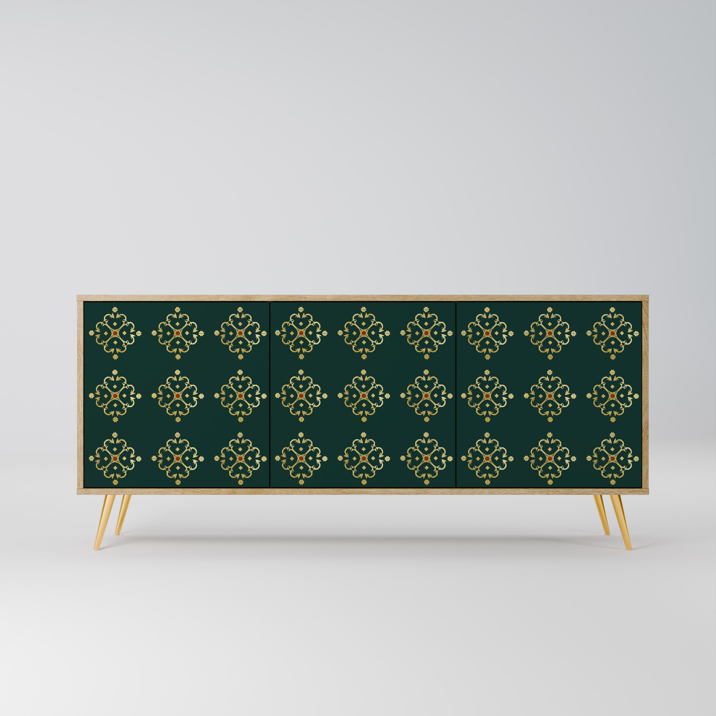 ROYAL MEDALLION Aparador de 3 Portas em Efeito Carvalho