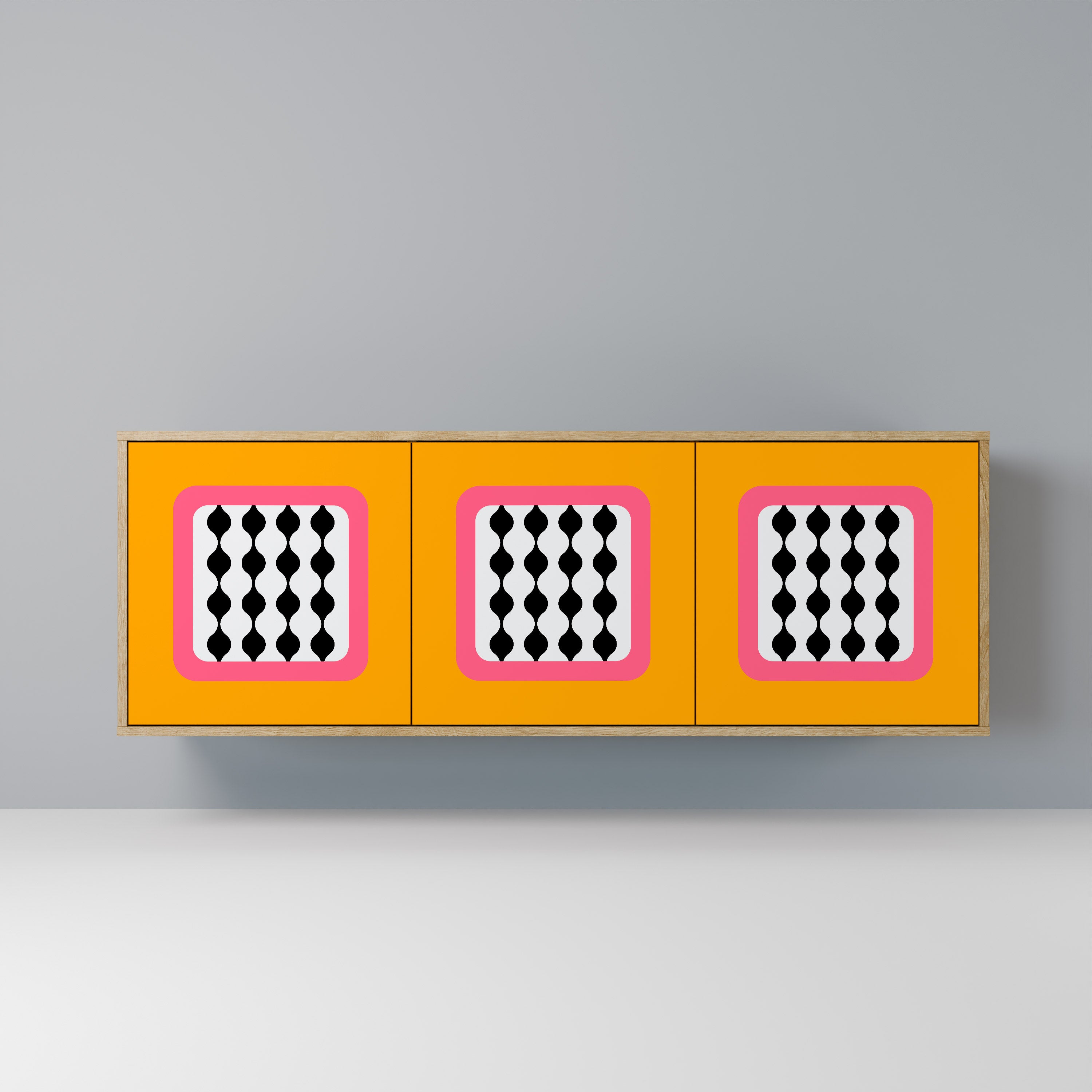 TEARS IN HEAVEN Aparador de 3 Portas em Efeito Carvalho