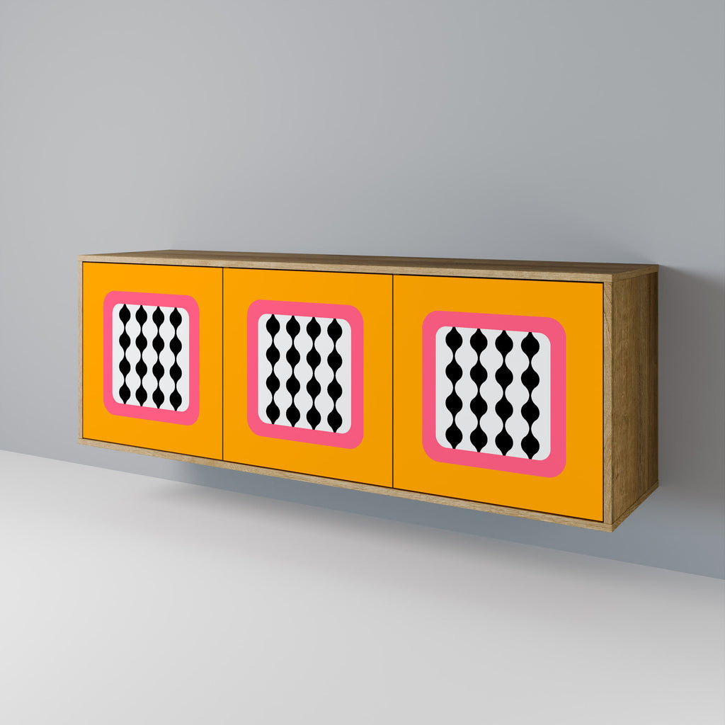 TEARS IN HEAVEN Aparador de 3 Portas em Efeito Carvalho