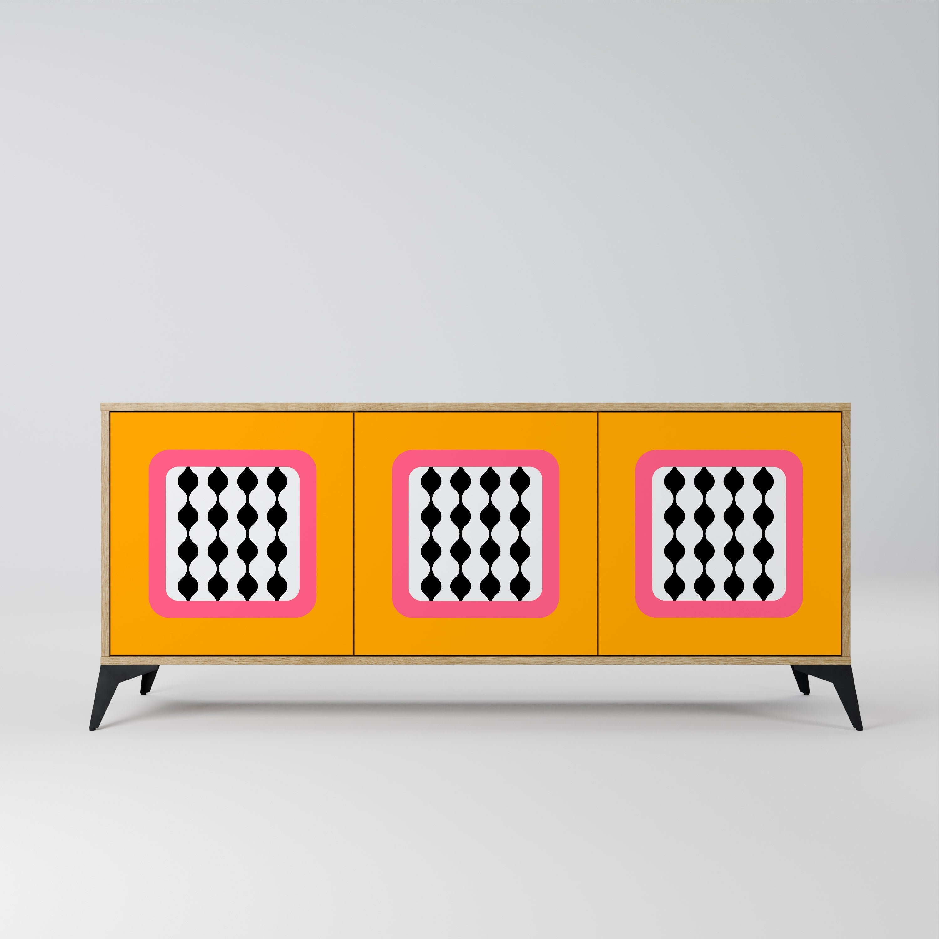 TEARS IN HEAVEN Aparador de 3 Portas em Efeito Carvalho