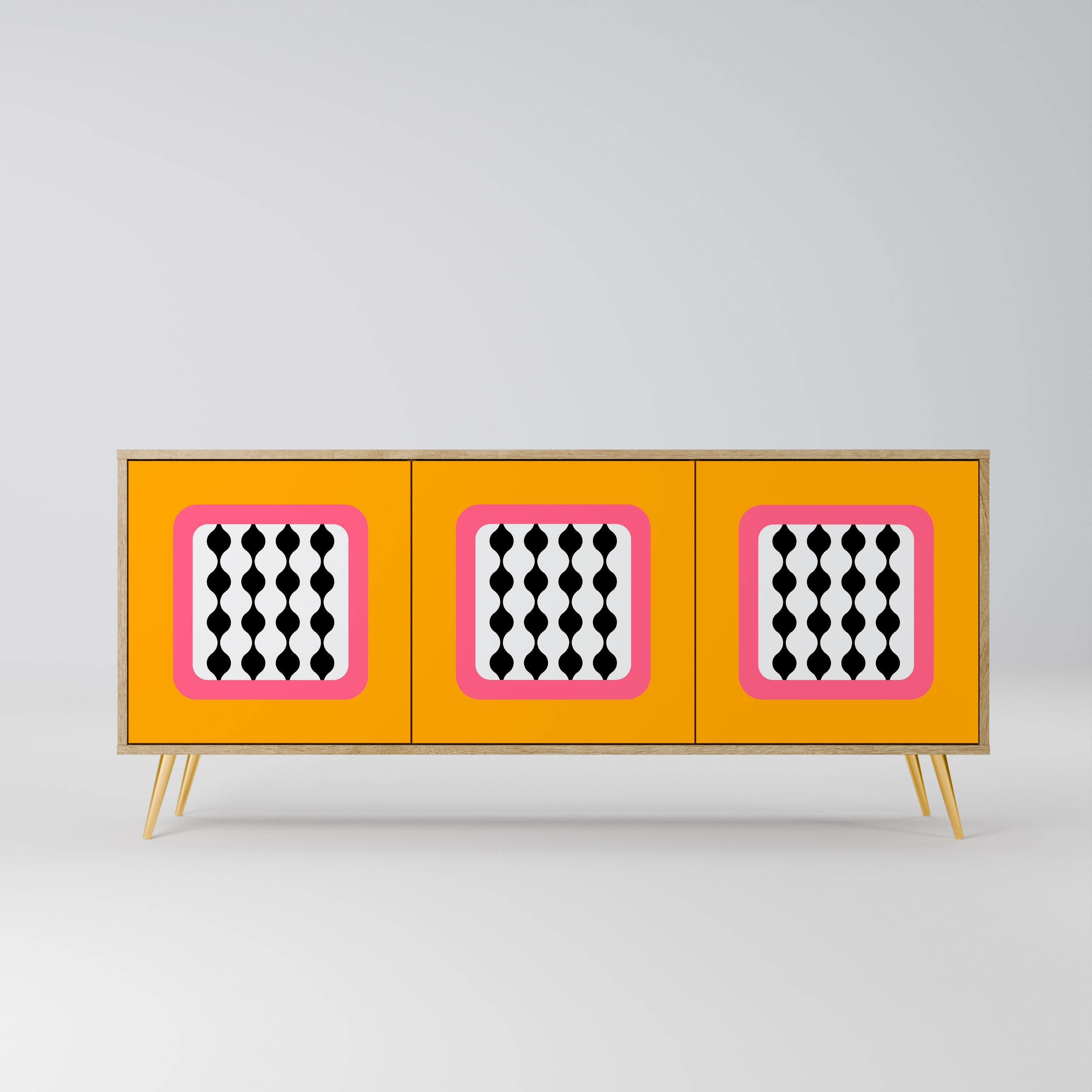 TEARS IN HEAVEN Aparador de 3 Portas em Efeito Carvalho