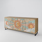 MYSTICAL STRUCTURE Aparador de 3 Portas em Efeito Carvalho