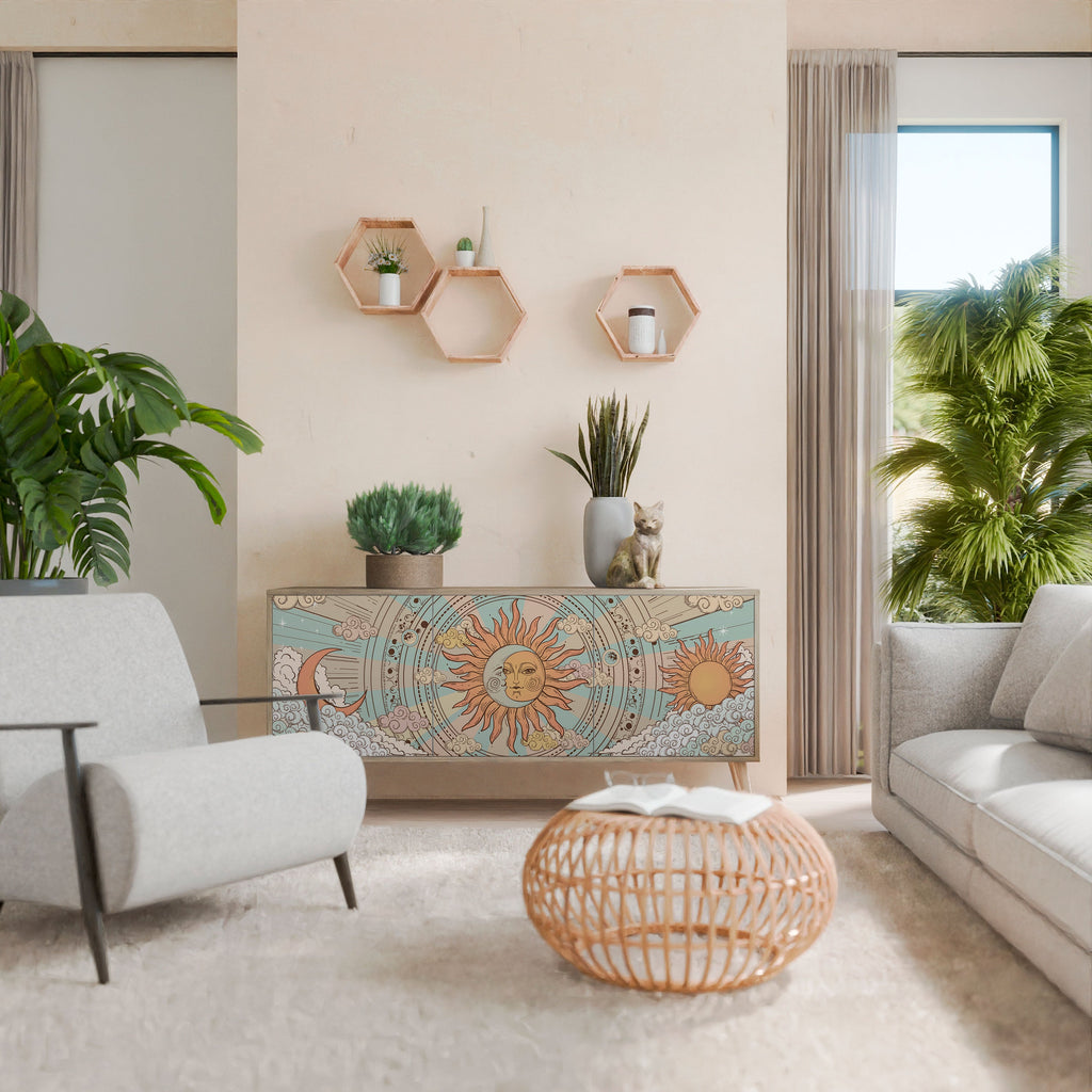 MYSTICAL STRUCTURE Aparador de 3 Portas em Efeito Carvalho