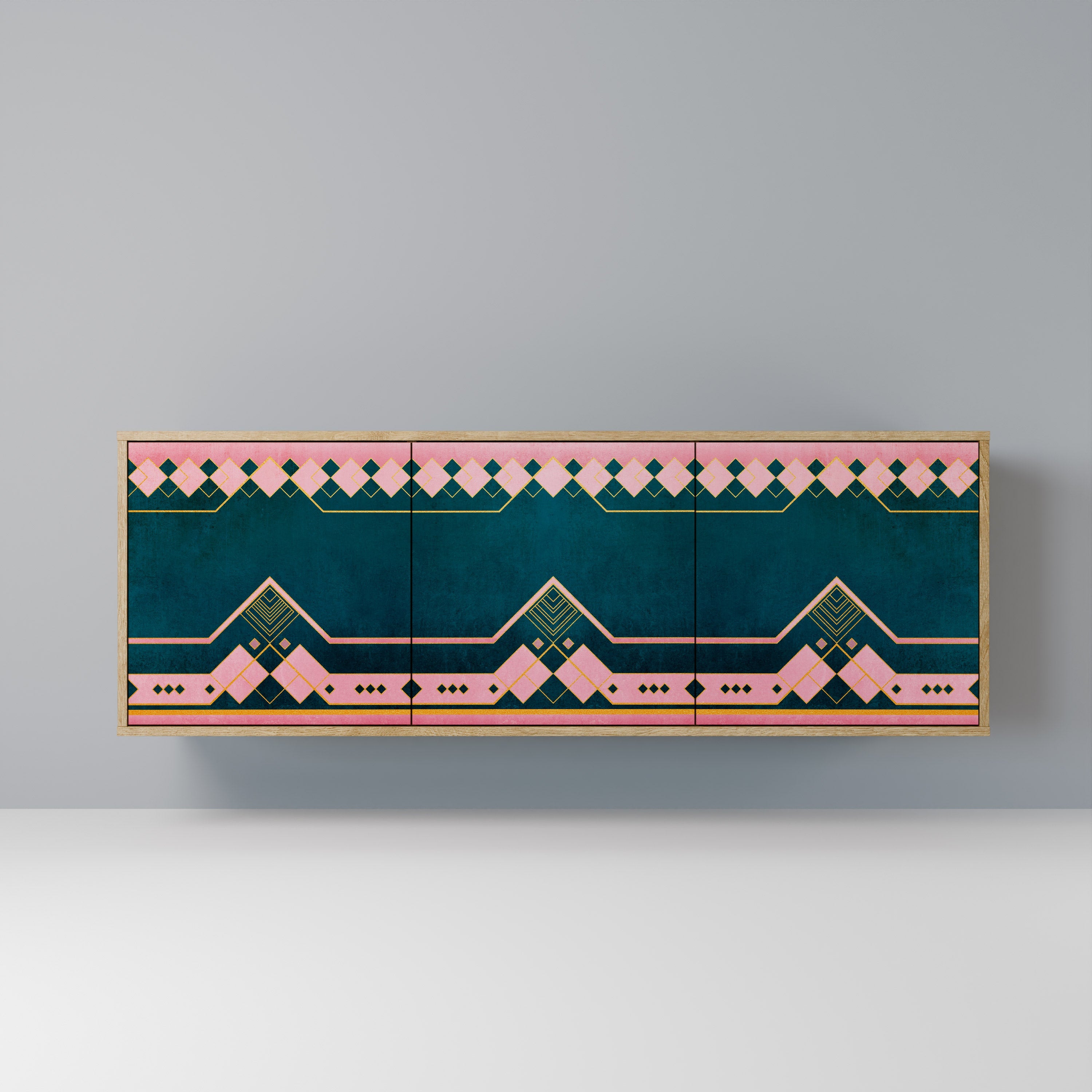 ROYAL COMPOSITION Aparador de 3 Portas em Efeito Carvalho