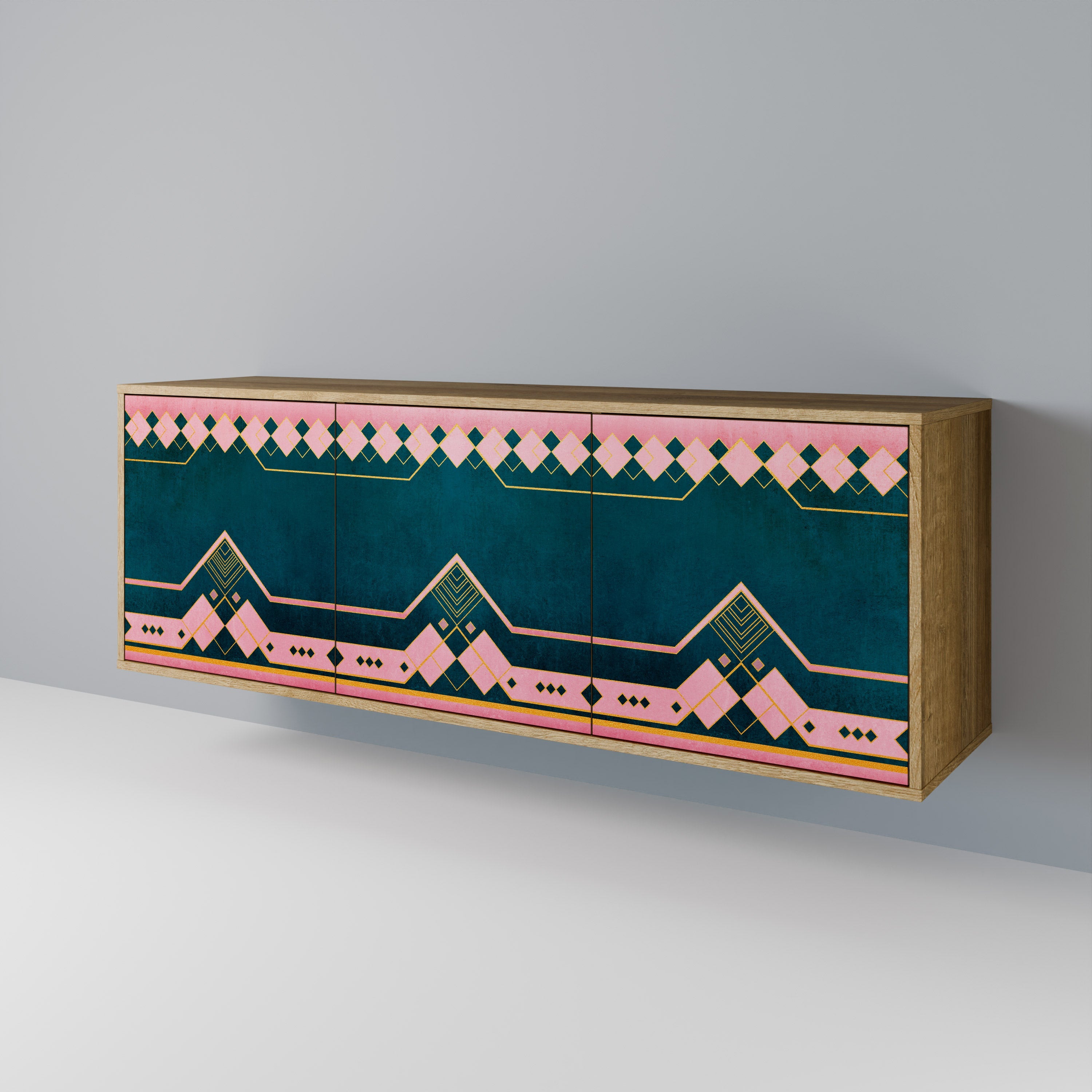 ROYAL COMPOSITION Aparador de 3 Portas em Efeito Carvalho