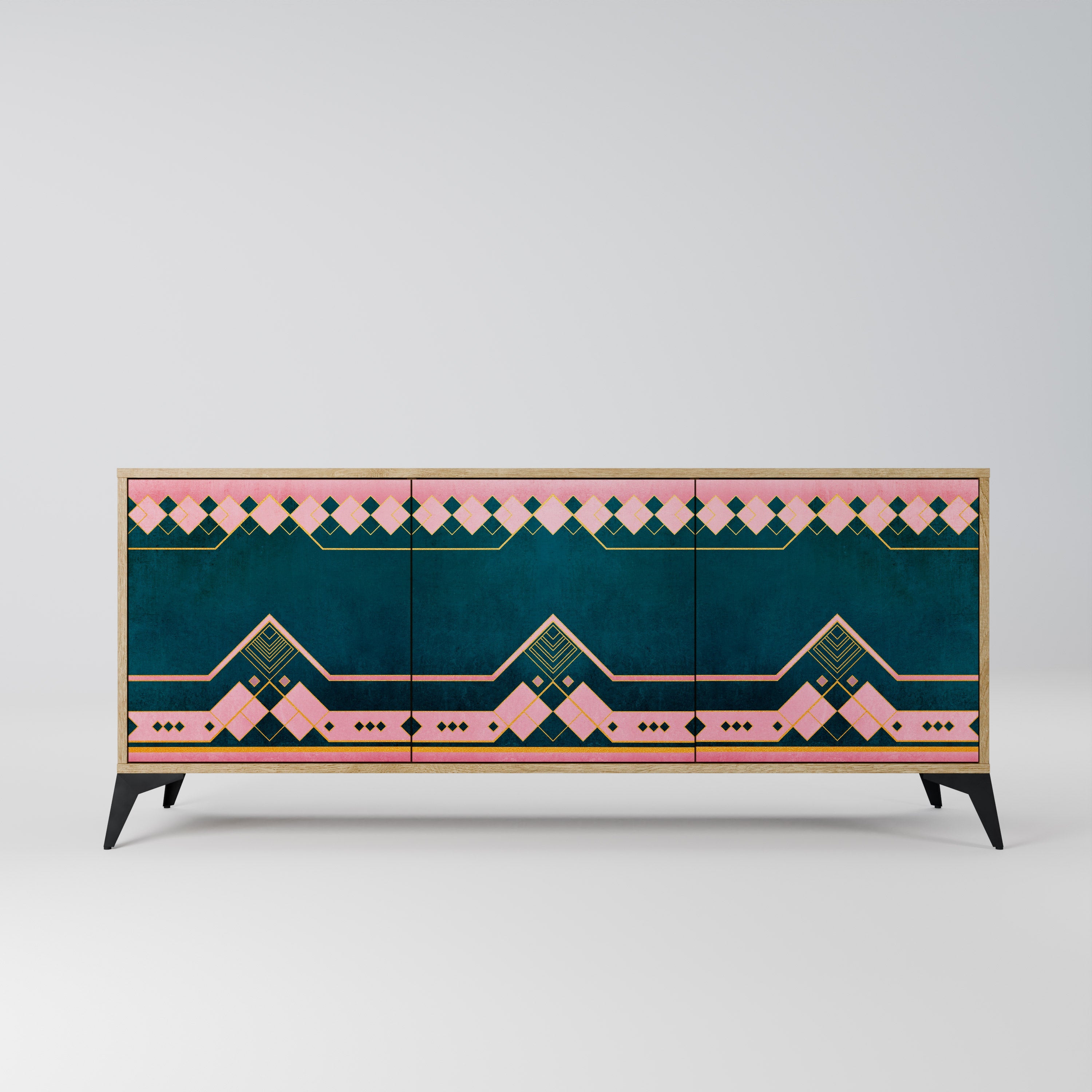 ROYAL COMPOSITION Aparador de 3 Portas em Efeito Carvalho