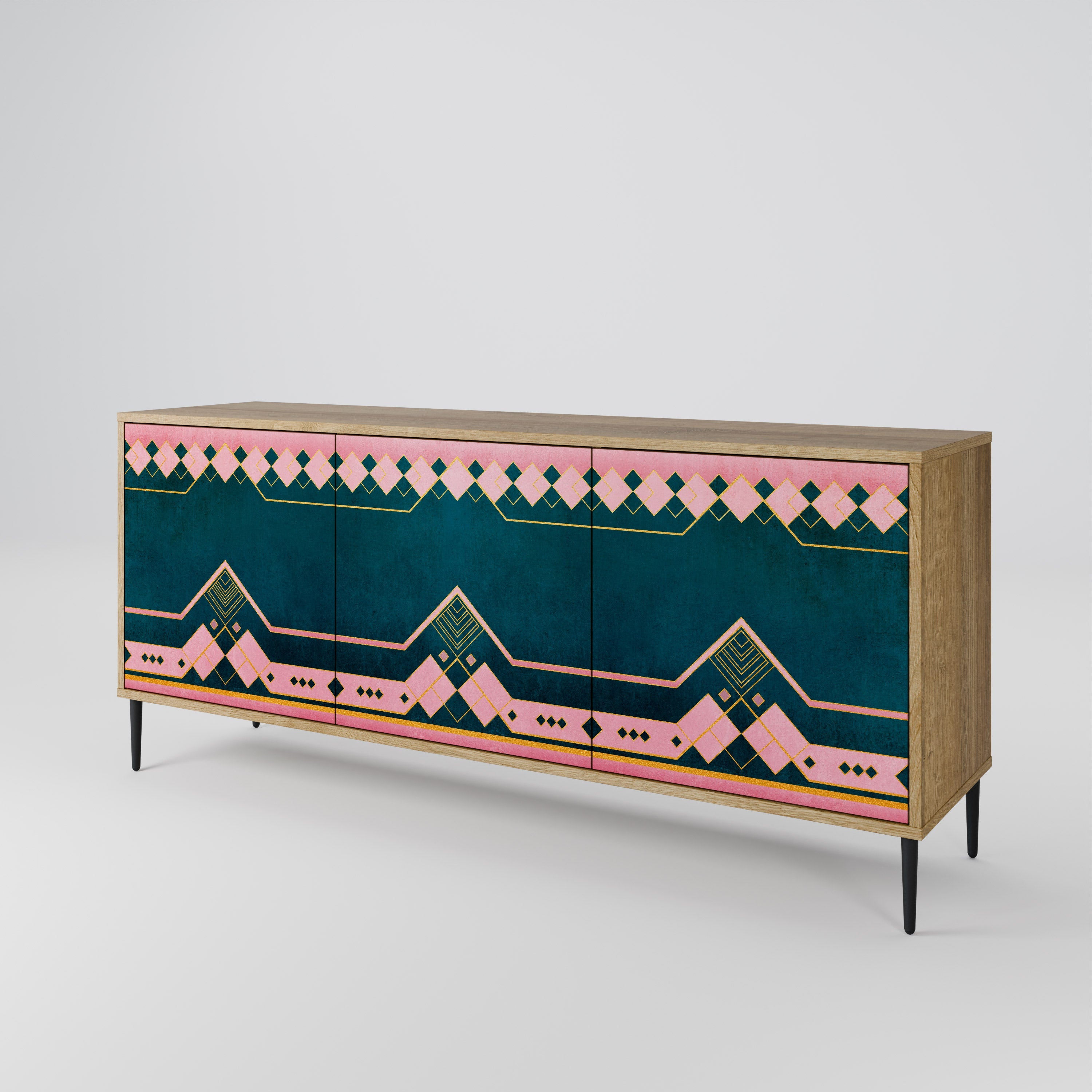 ROYAL COMPOSITION Aparador de 3 Portas em Efeito Carvalho