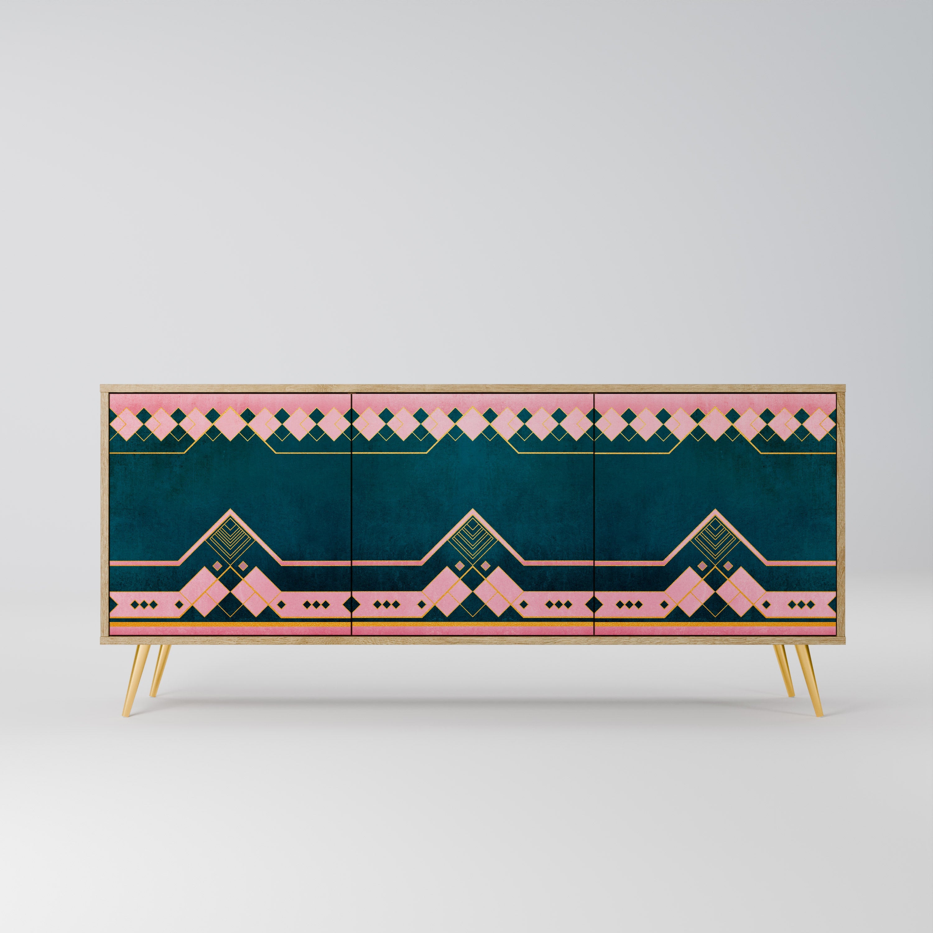 ROYAL COMPOSITION Aparador de 3 Portas em Efeito Carvalho