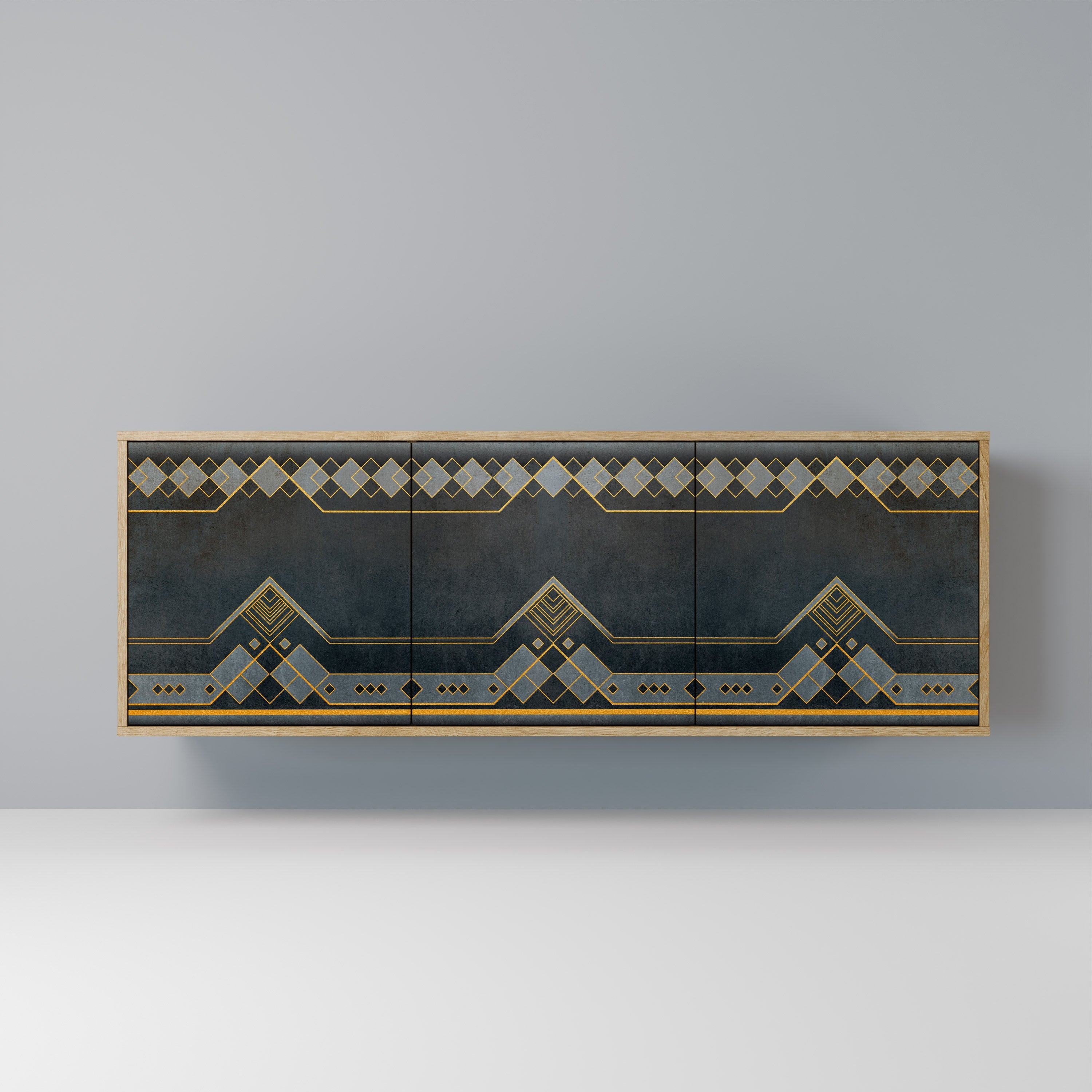 ROYAL ORDINARINESS Aparador de 3 Portas em Efeito Carvalho