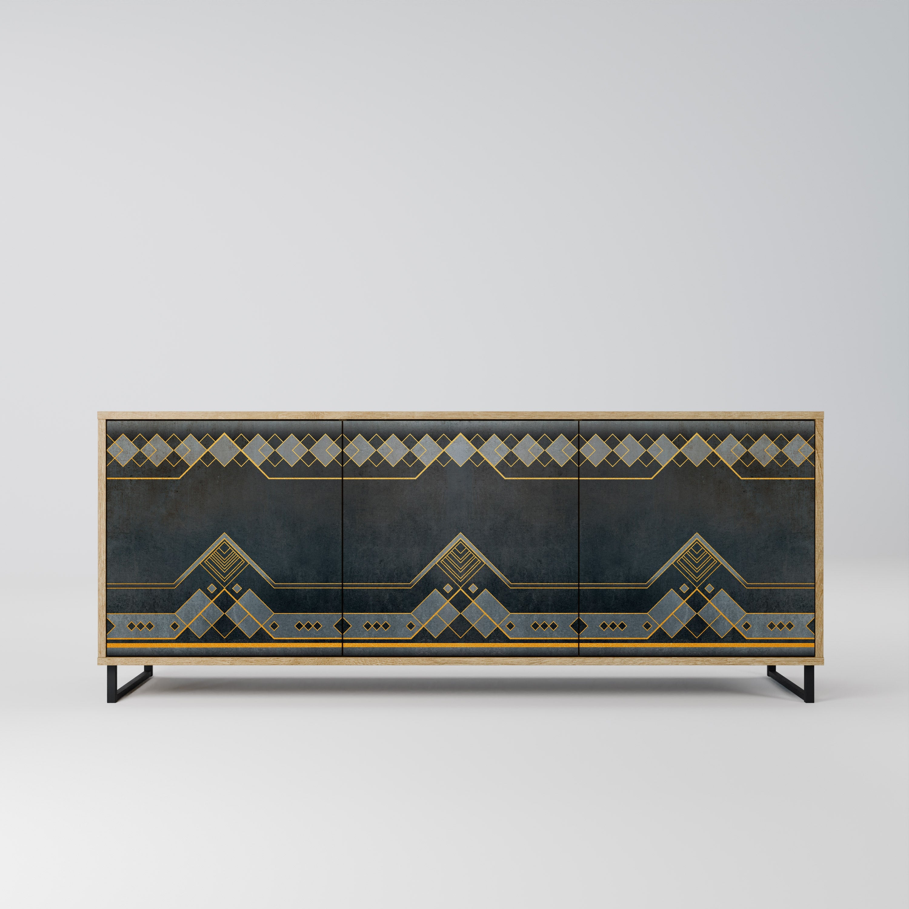 ROYAL ORDINARINESS Aparador de 3 Portas em Efeito Carvalho