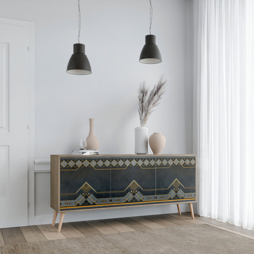 ROYAL ORDINARINESS Aparador de 3 Portas em Efeito Carvalho