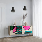 GEOMETRIC RHAPSODY Aparador de 3 Portas em Efeito Carvalho