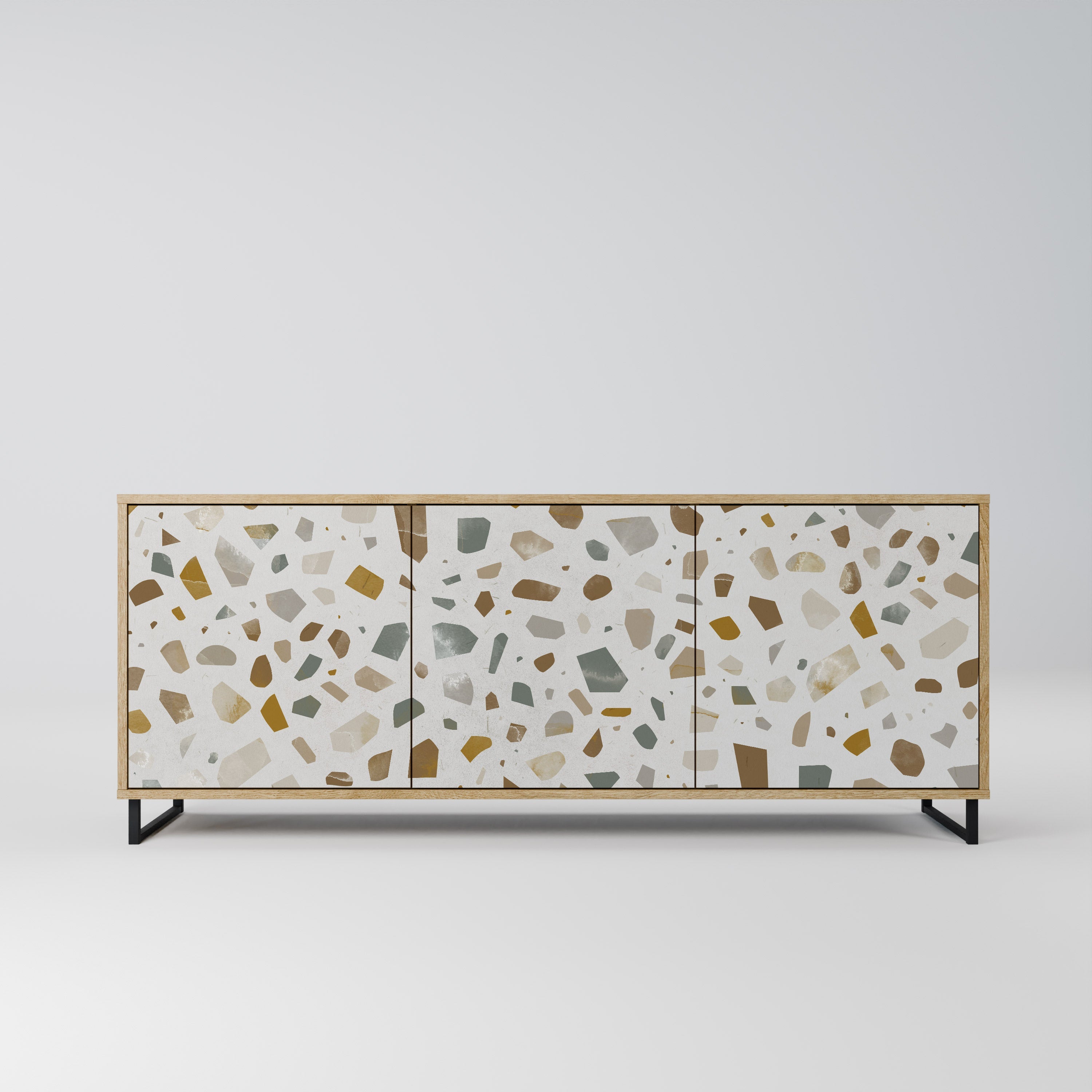 PIECES OF TOMORROW Aparador de 3 Portas em Efeito Carvalho