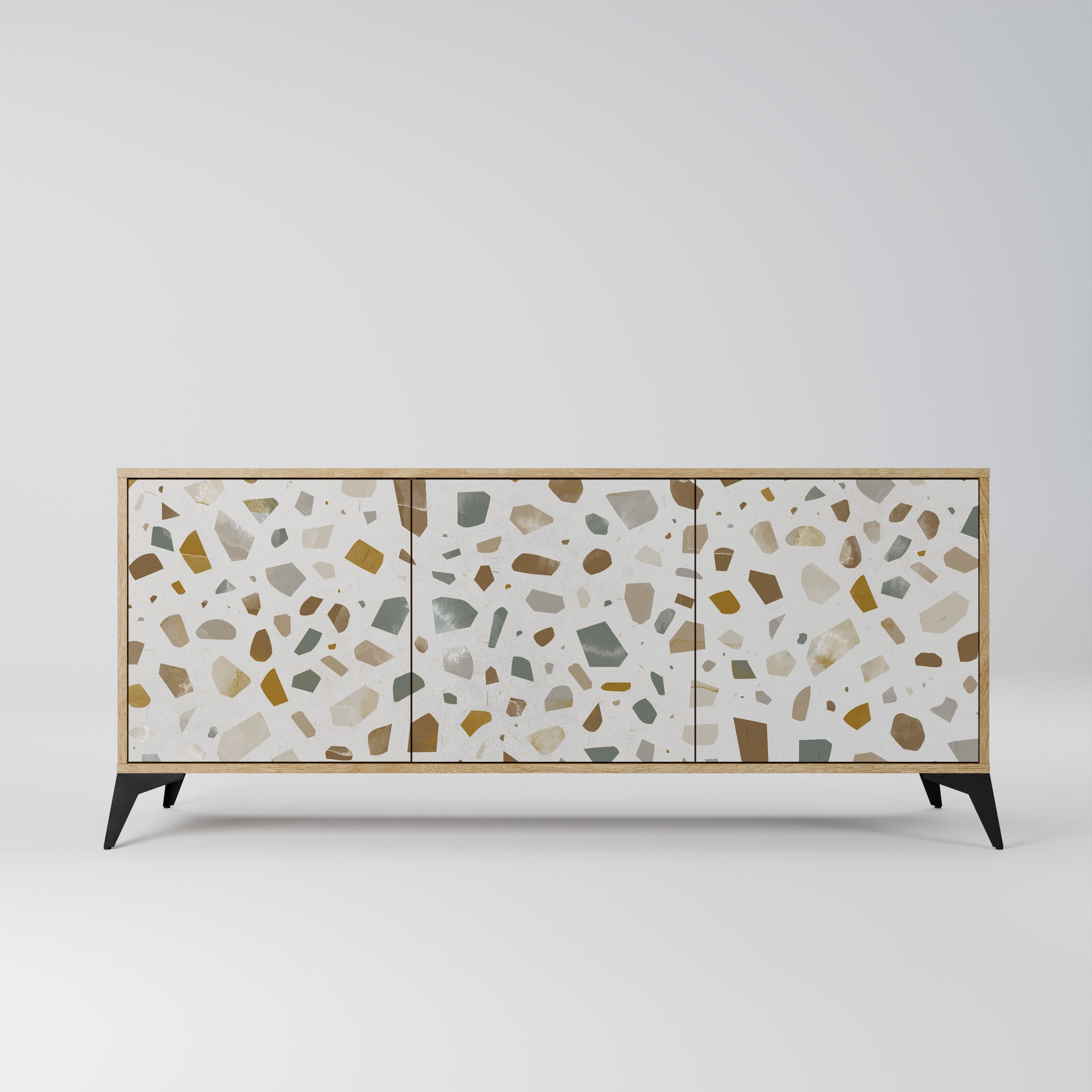 PIECES OF TOMORROW Aparador de 3 Portas em Efeito Carvalho