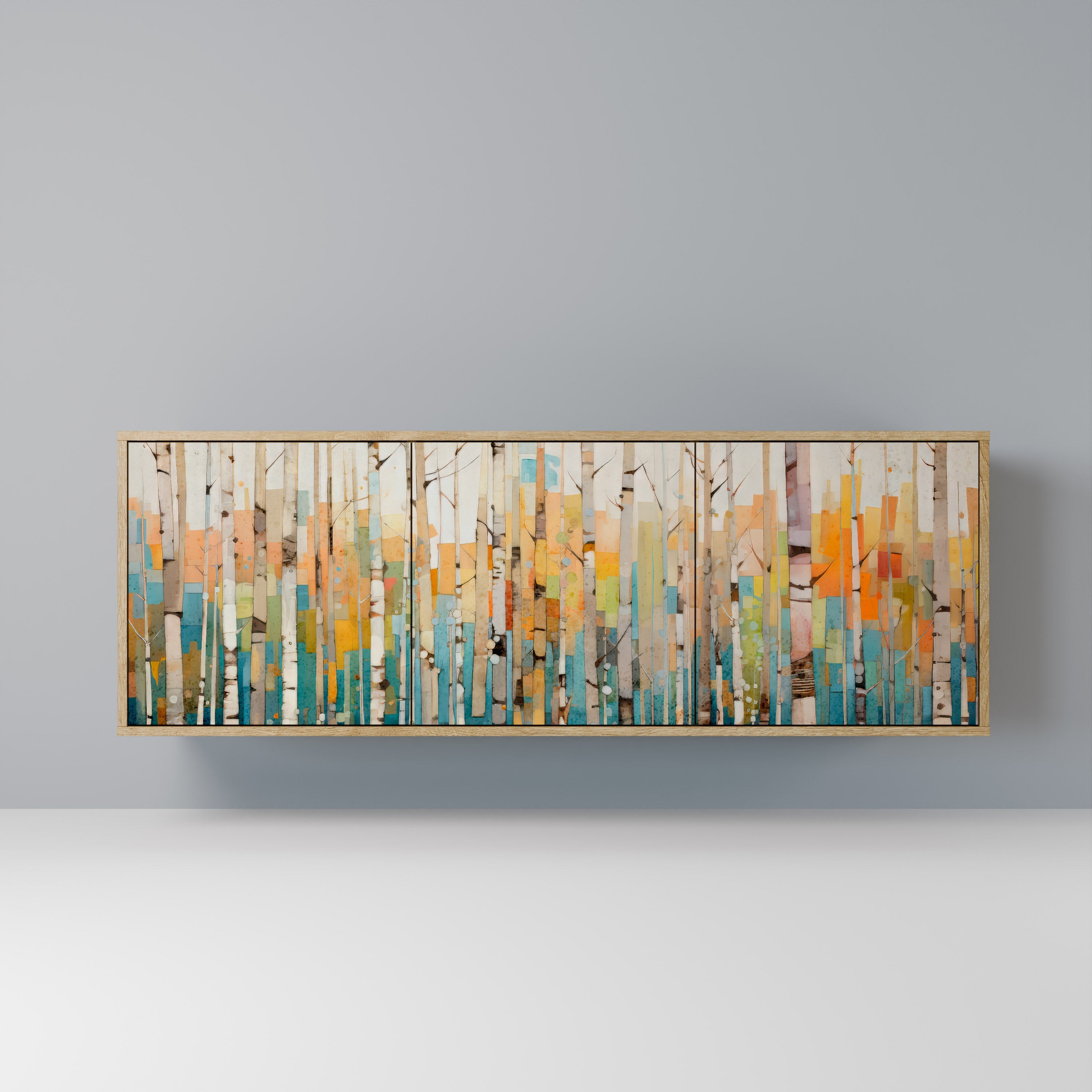 BIRCH KALEIDOSCOPE Aparador de 3 Portas em Efeito Carvalho