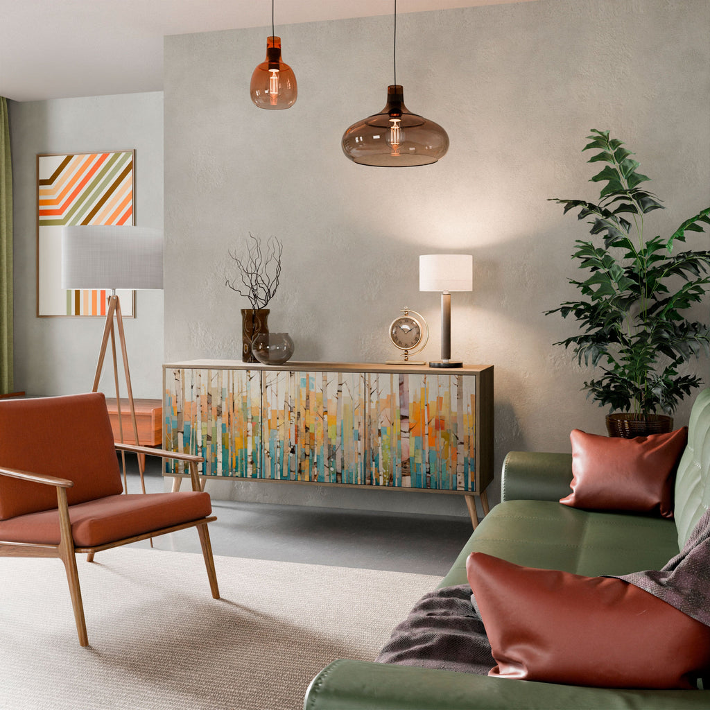 BIRCH KALEIDOSCOPE Aparador de 3 Portas em Efeito Carvalho