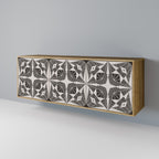 MONOCHROME NEXUS Aparador de 3 Portas em Efeito Carvalho