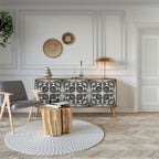 MONOCHROME NEXUS Aparador de 3 Portas em Efeito Carvalho