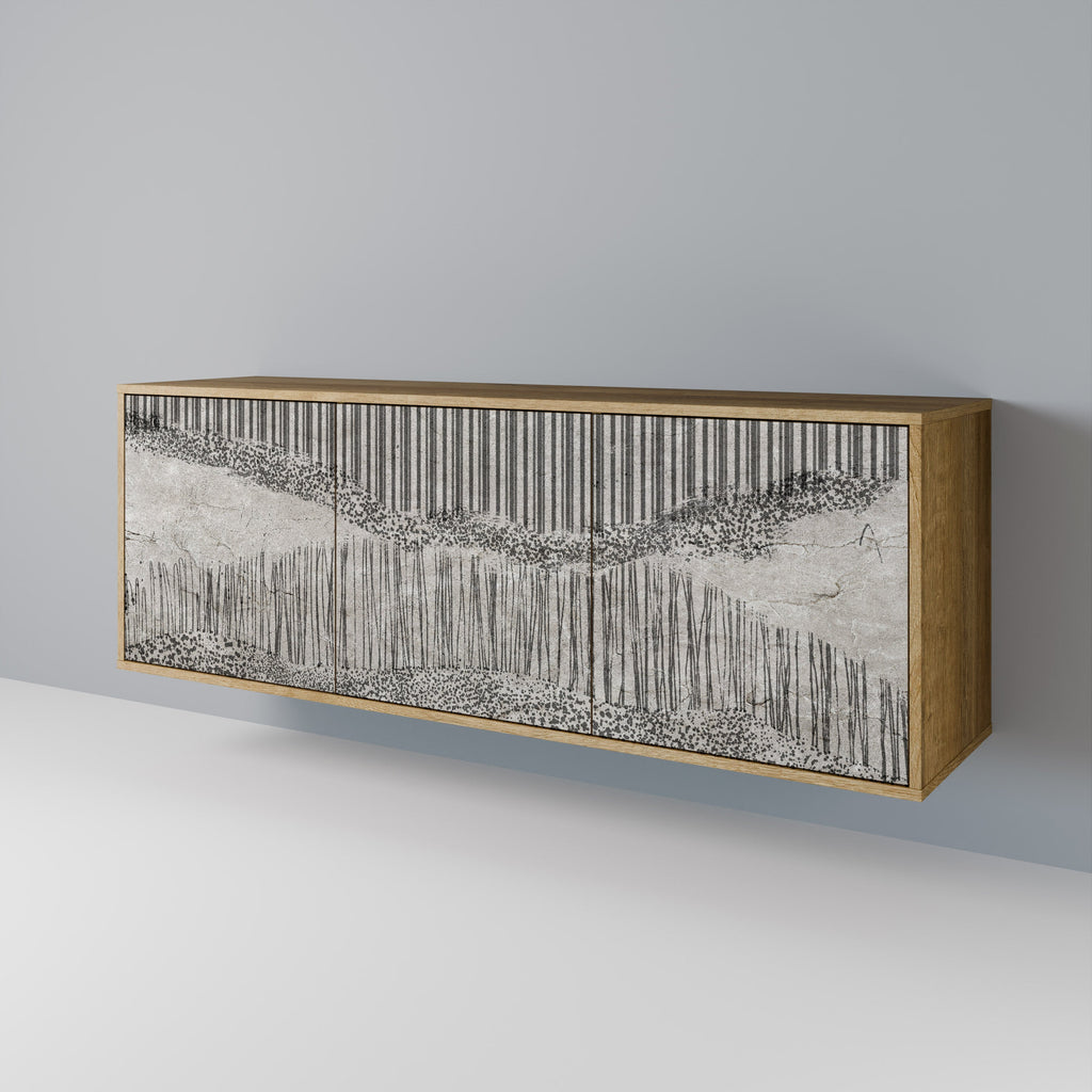 GRAIN LINES Aparador de 3 Portas em Efeito Carvalho
