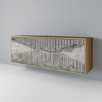 GRAIN LINES Aparador de 3 Portas em Efeito Carvalho