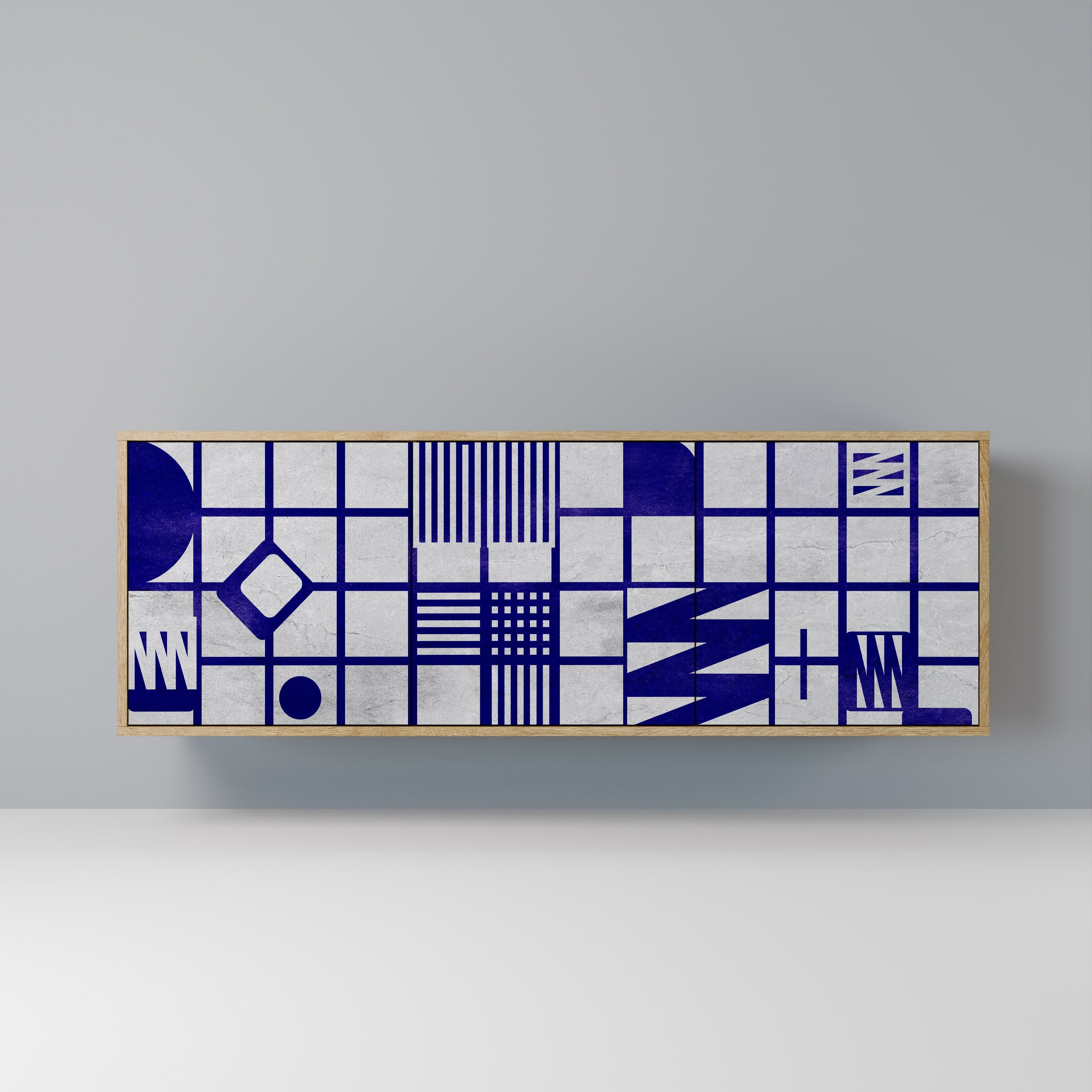 THE RIGHT PLACES Aparador de 3 Portas em Efeito Carvalho