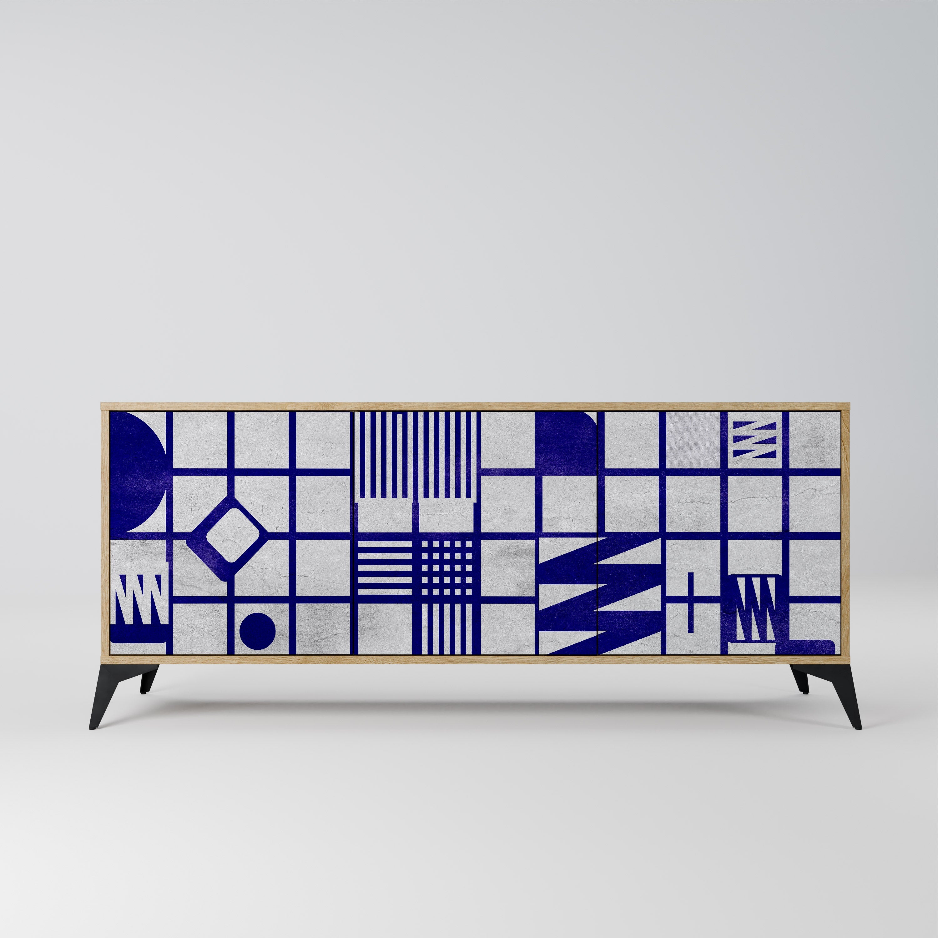 THE RIGHT PLACES Aparador de 3 Portas em Efeito Carvalho