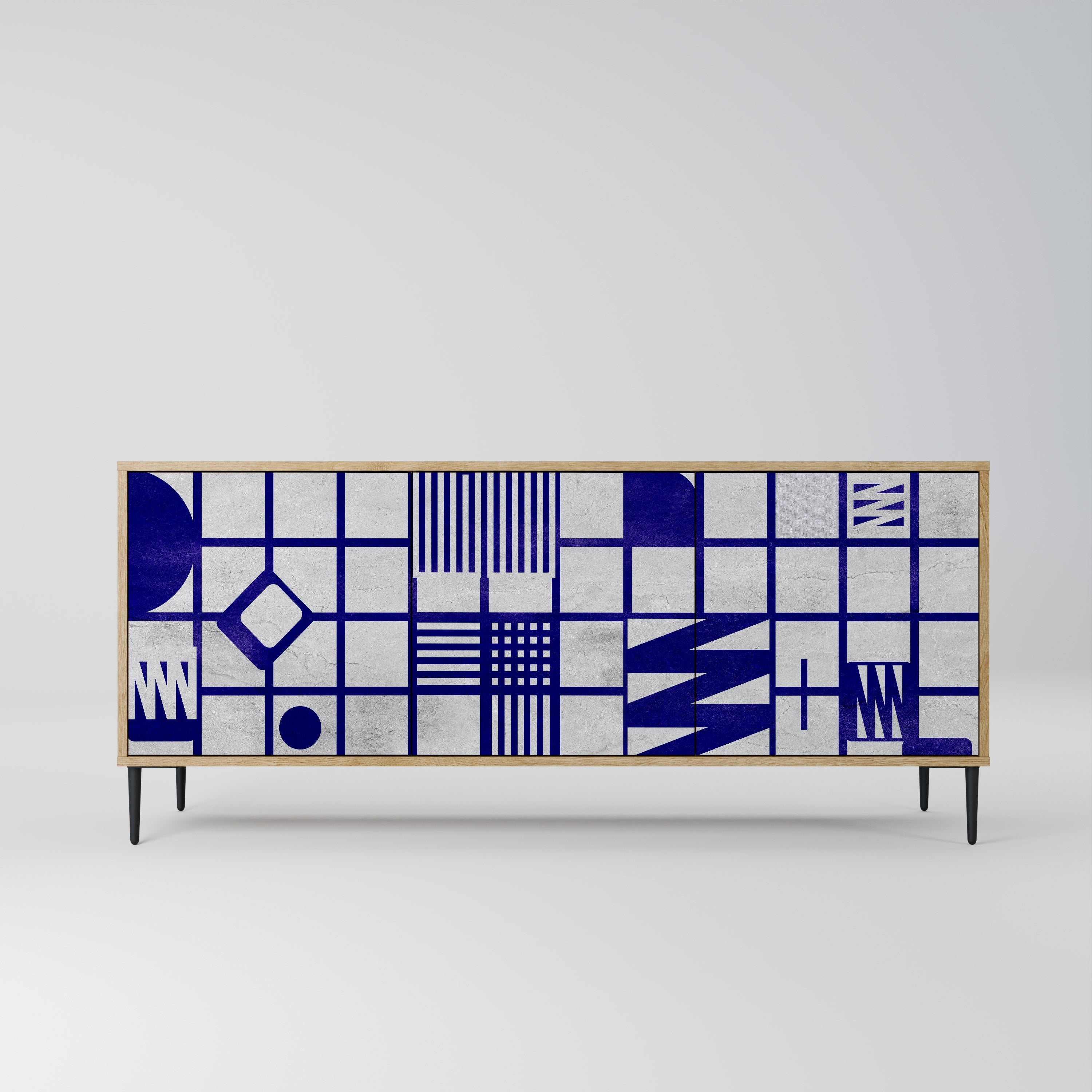 THE RIGHT PLACES Aparador de 3 Portas em Efeito Carvalho