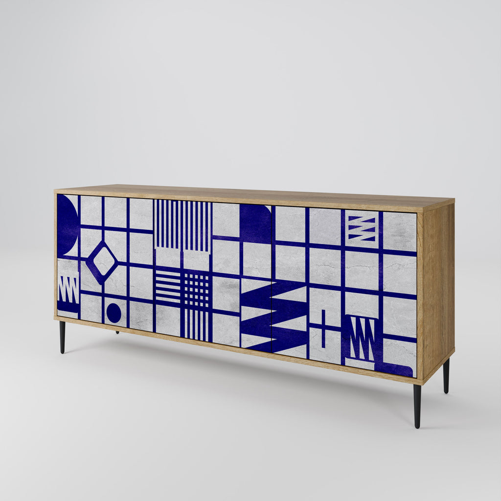 THE RIGHT PLACES Aparador de 3 Portas em Efeito Carvalho