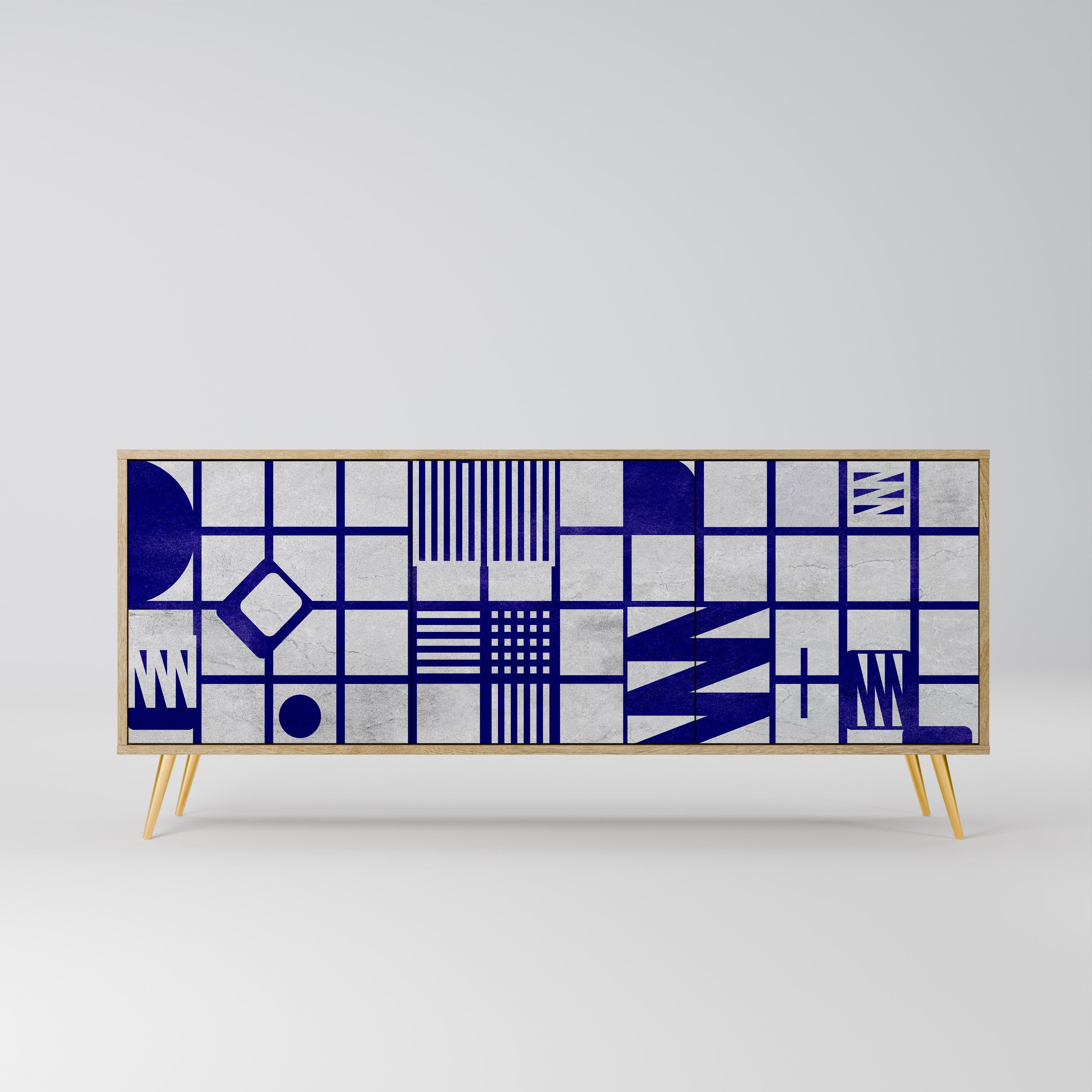 THE RIGHT PLACES Aparador de 3 Portas em Efeito Carvalho