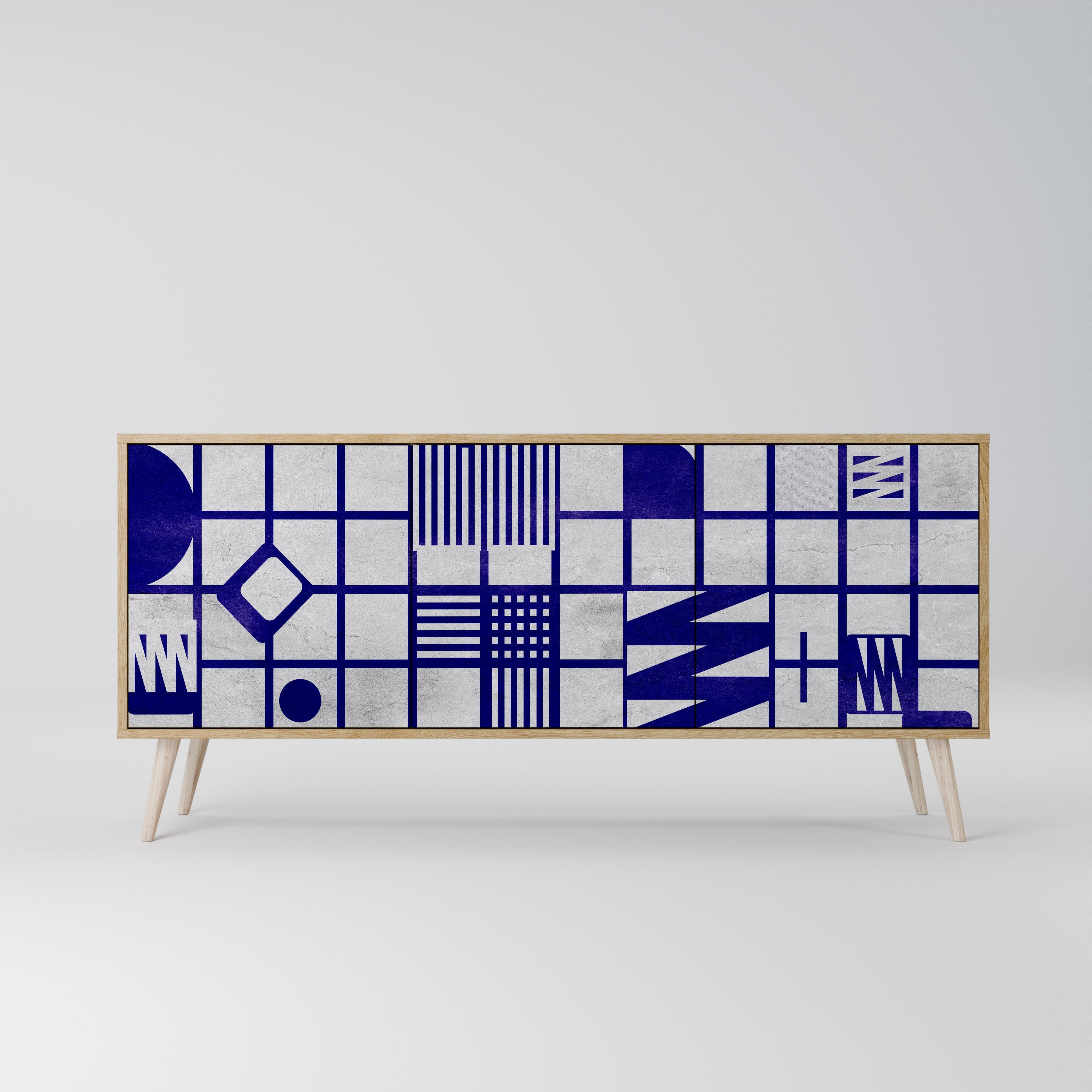 THE RIGHT PLACES Aparador de 3 Portas em Efeito Carvalho