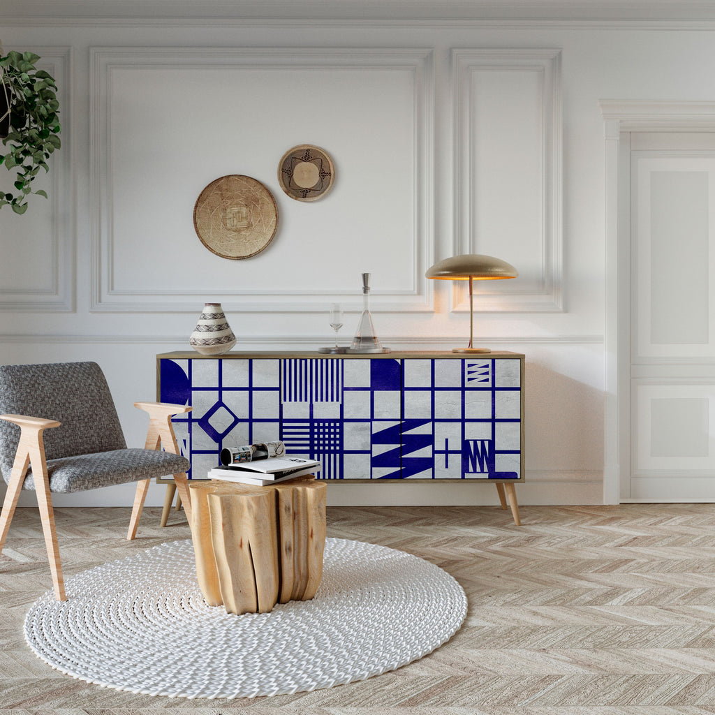 THE RIGHT PLACES Aparador de 3 Portas em Efeito Carvalho