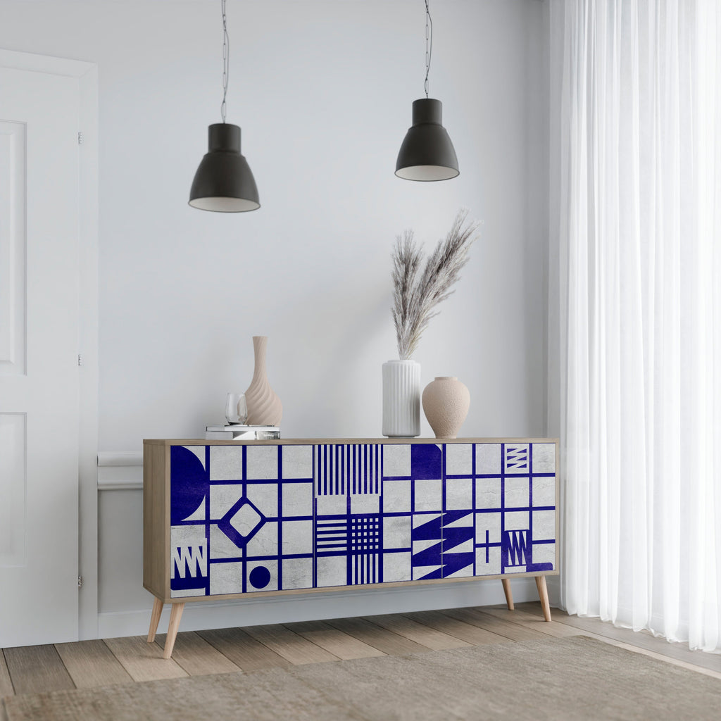 THE RIGHT PLACES Aparador de 3 Portas em Efeito Carvalho