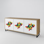 FUTURE SIGN Aparador de 3 Portas em Efeito Carvalho