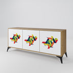 FUTURE SIGN Aparador de 3 Portas em Efeito Carvalho