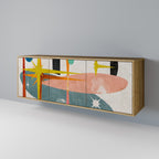 INTERSTELLAR VIBES Aparador de 3 Portas em Efeito Carvalho