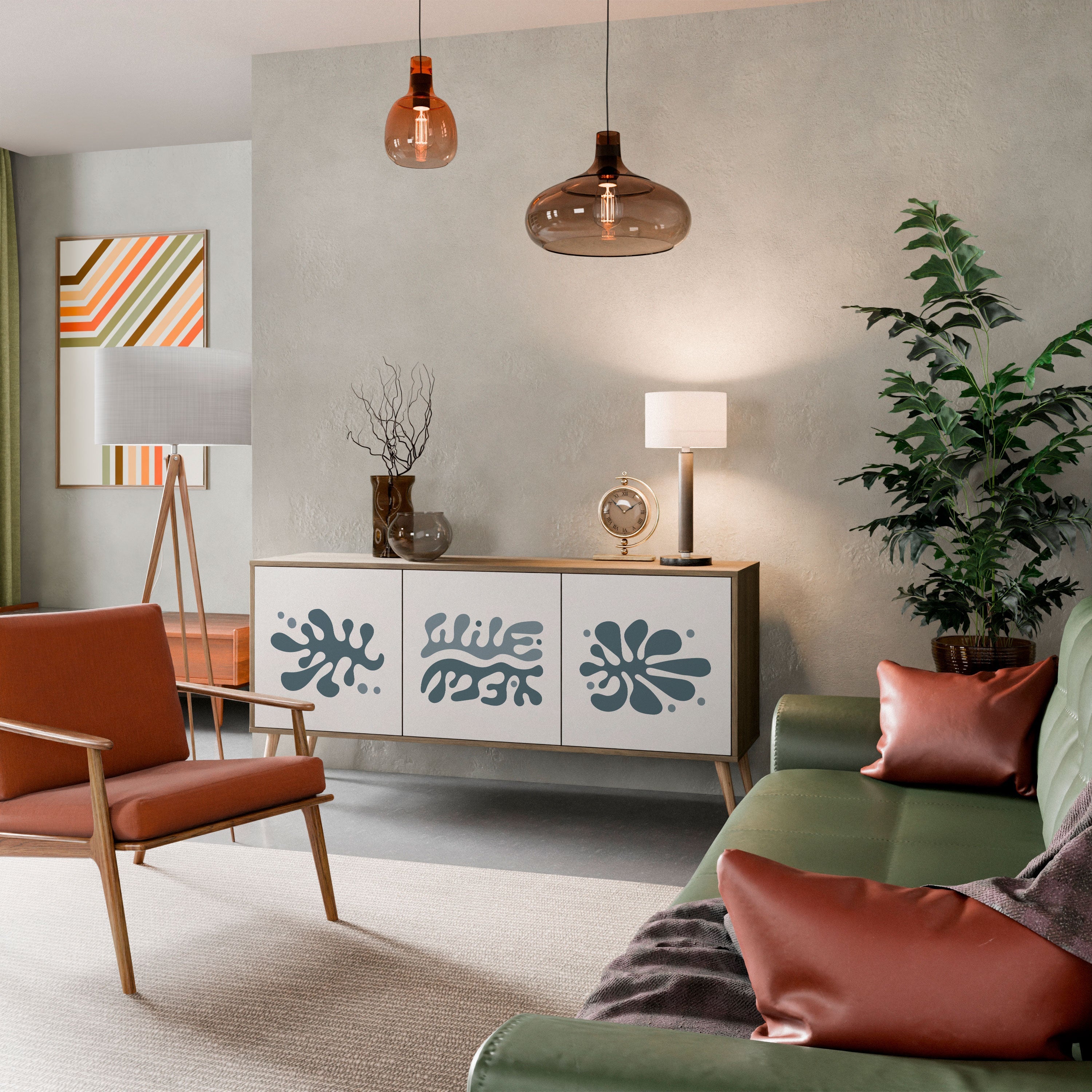 WONDERLAND VEGETATION Aparador de 3 Portas em Efeito Carvalho