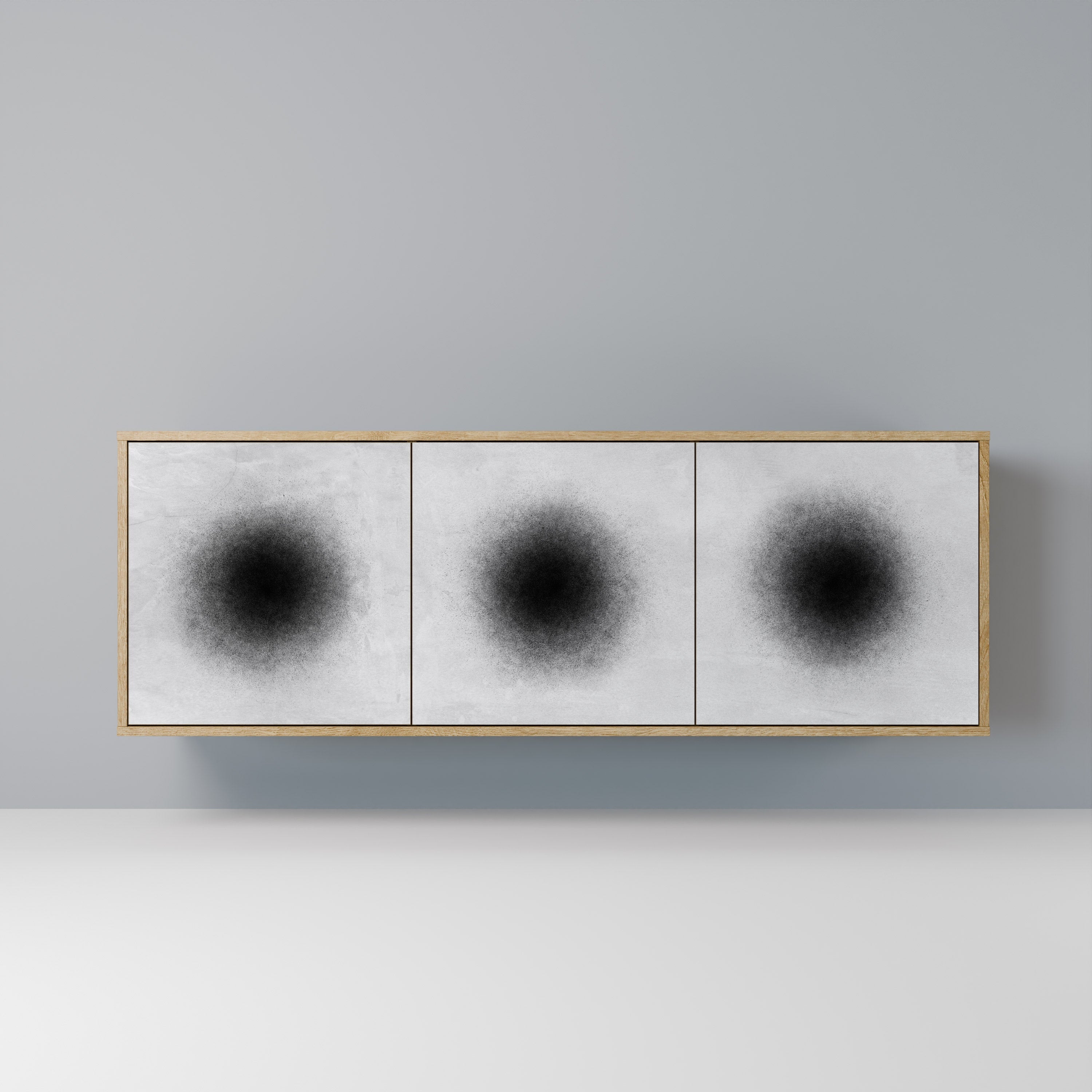 BLACK HOLE 3-Door Sideboard in Oak Effect
