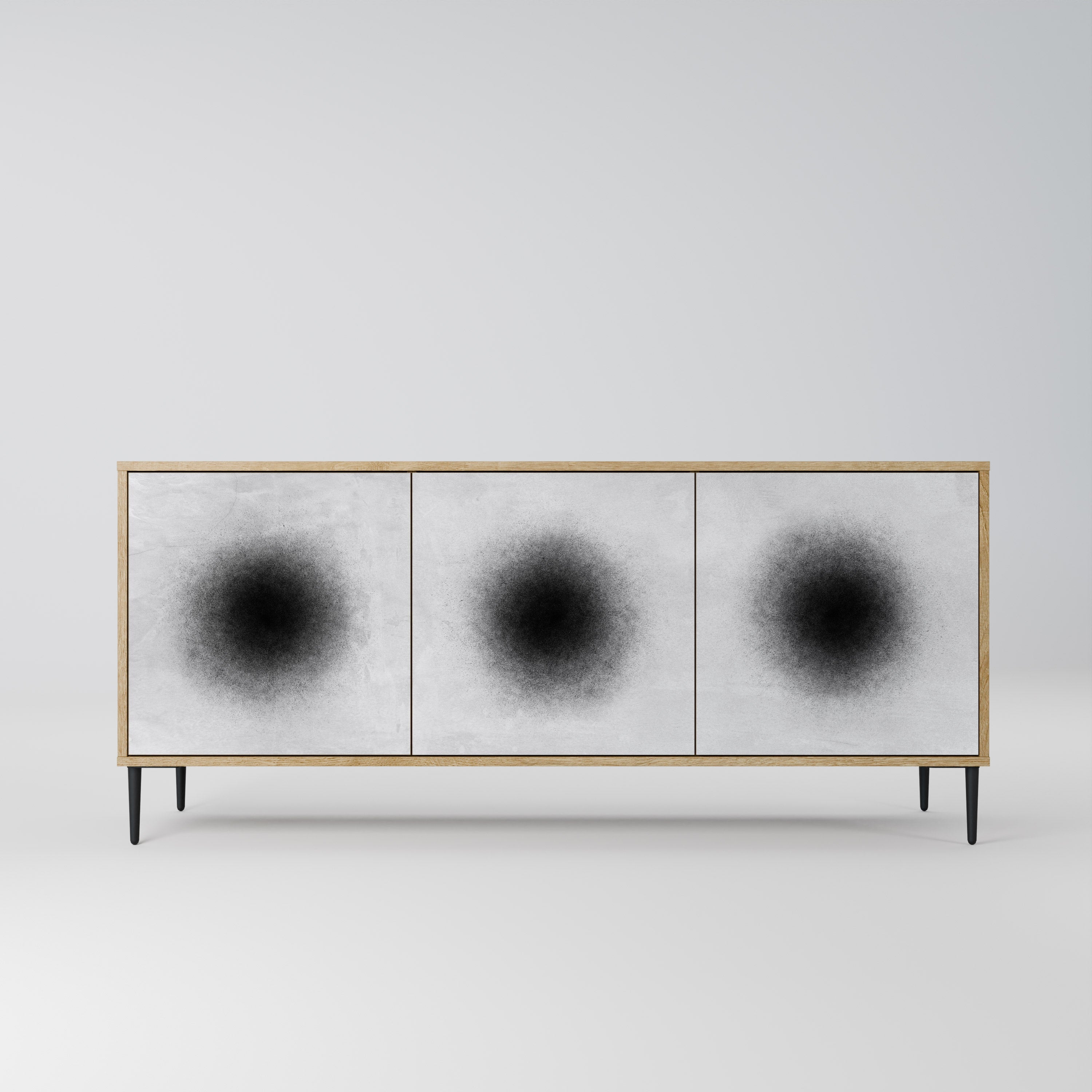 BLACK HOLE 3-Door Sideboard in Oak Effect