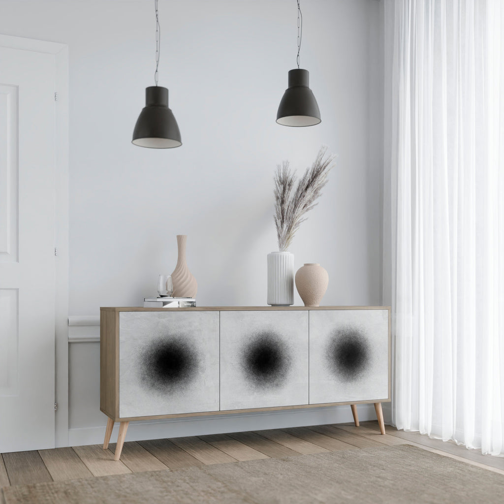 BLACK HOLE Aparador de 3 Portas em Efeito Carvalho