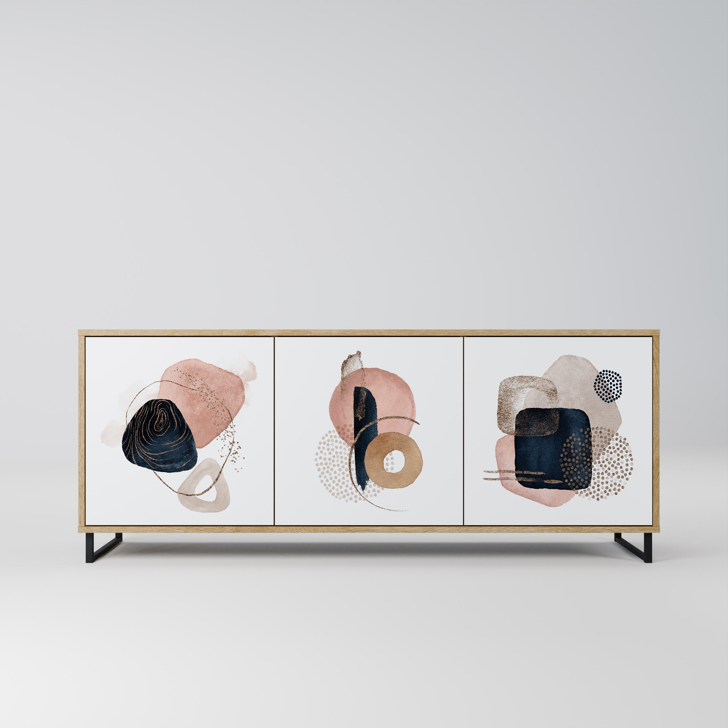 COLORFUL SHAPES 3-Door Sideboard in Oak Effect