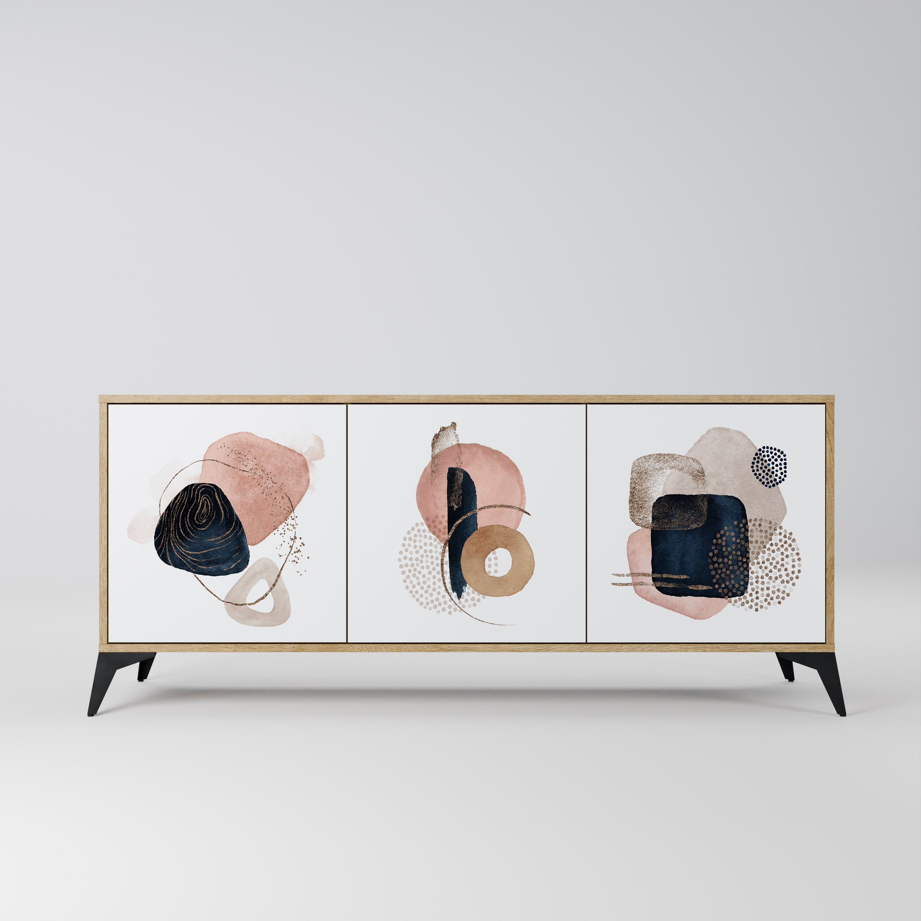 COLORFUL SHAPES 3-Door Sideboard in Oak Effect